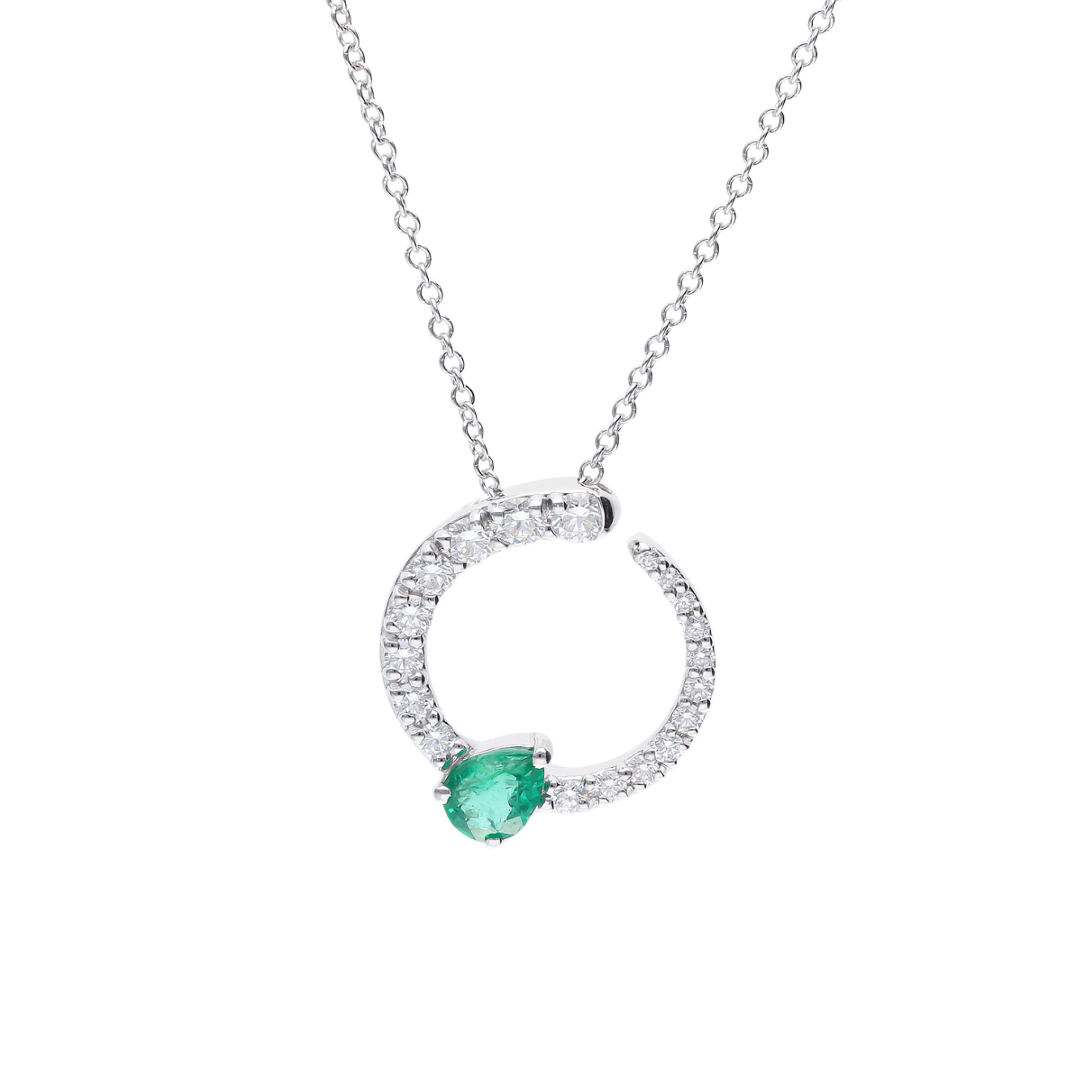 WHITE GOLD HALO NECKLACE