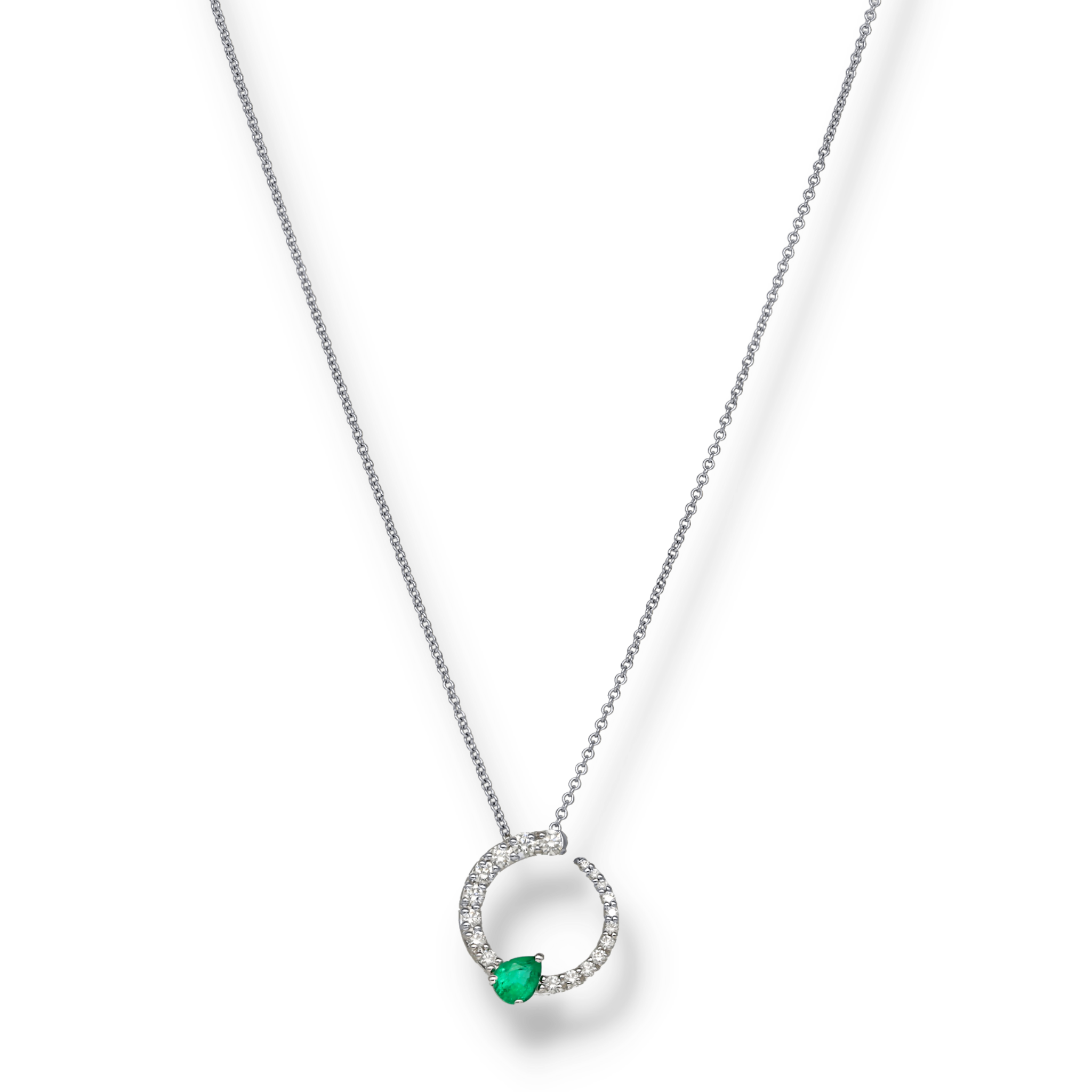 WHITE GOLD HALO NECKLACE