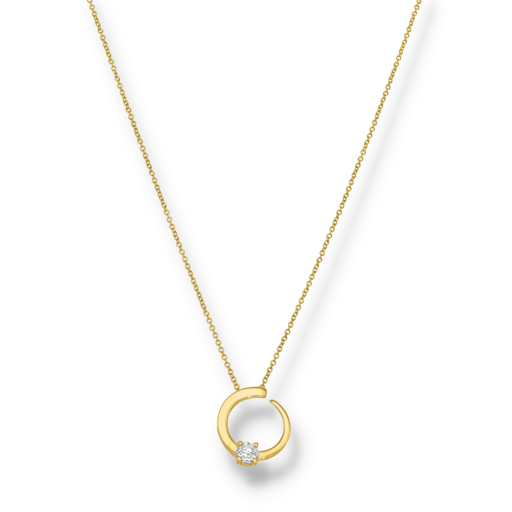 WHITE DIAMOND SOLITAIRE NECKLACE