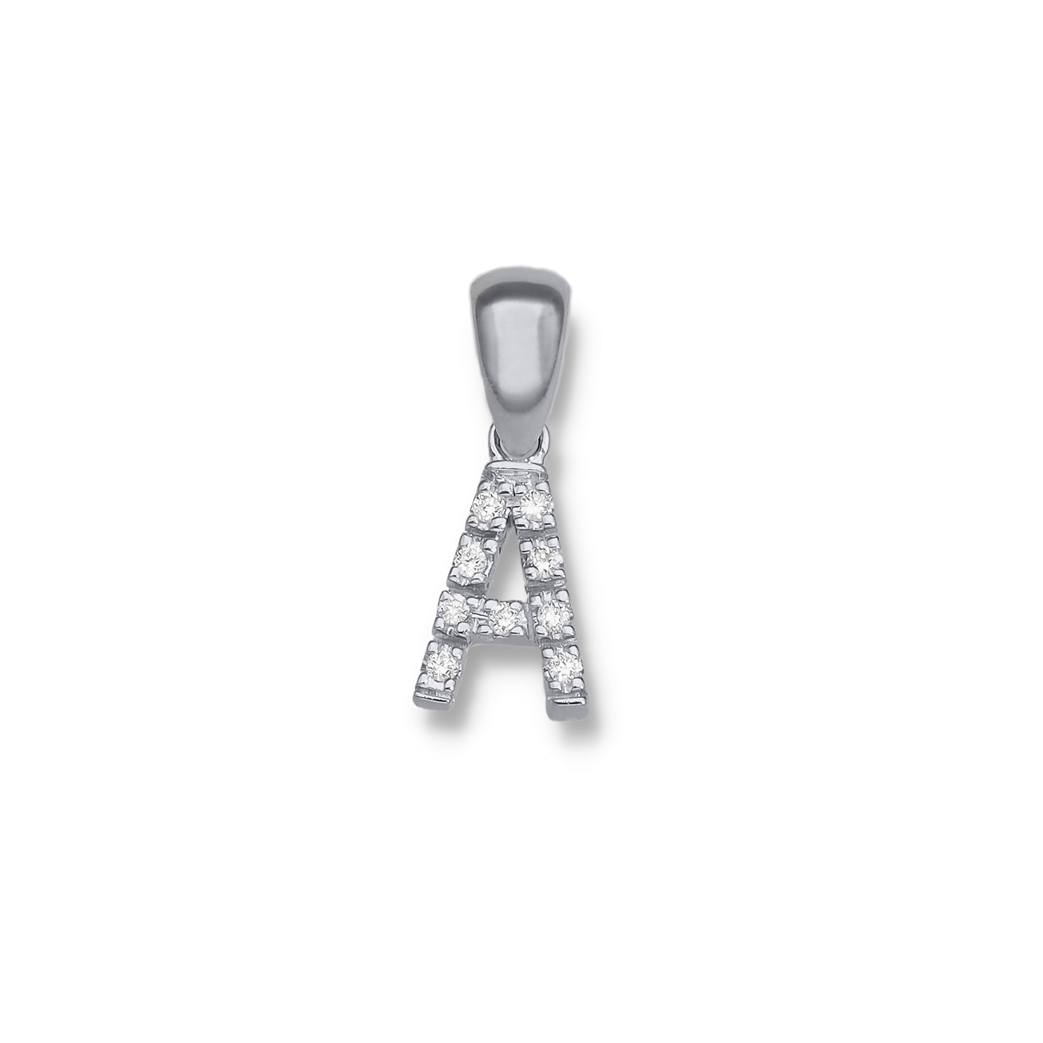 WHITE DIAMOND INITIAL PENDANT