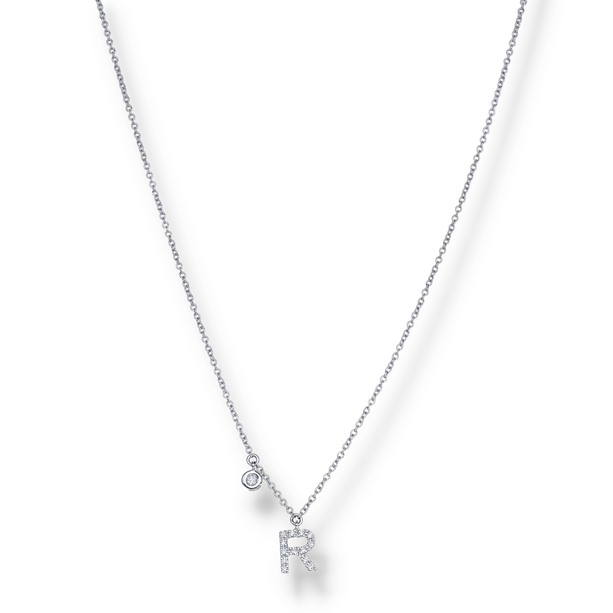 WHITE DIAMOND INITIALS NECKLACE