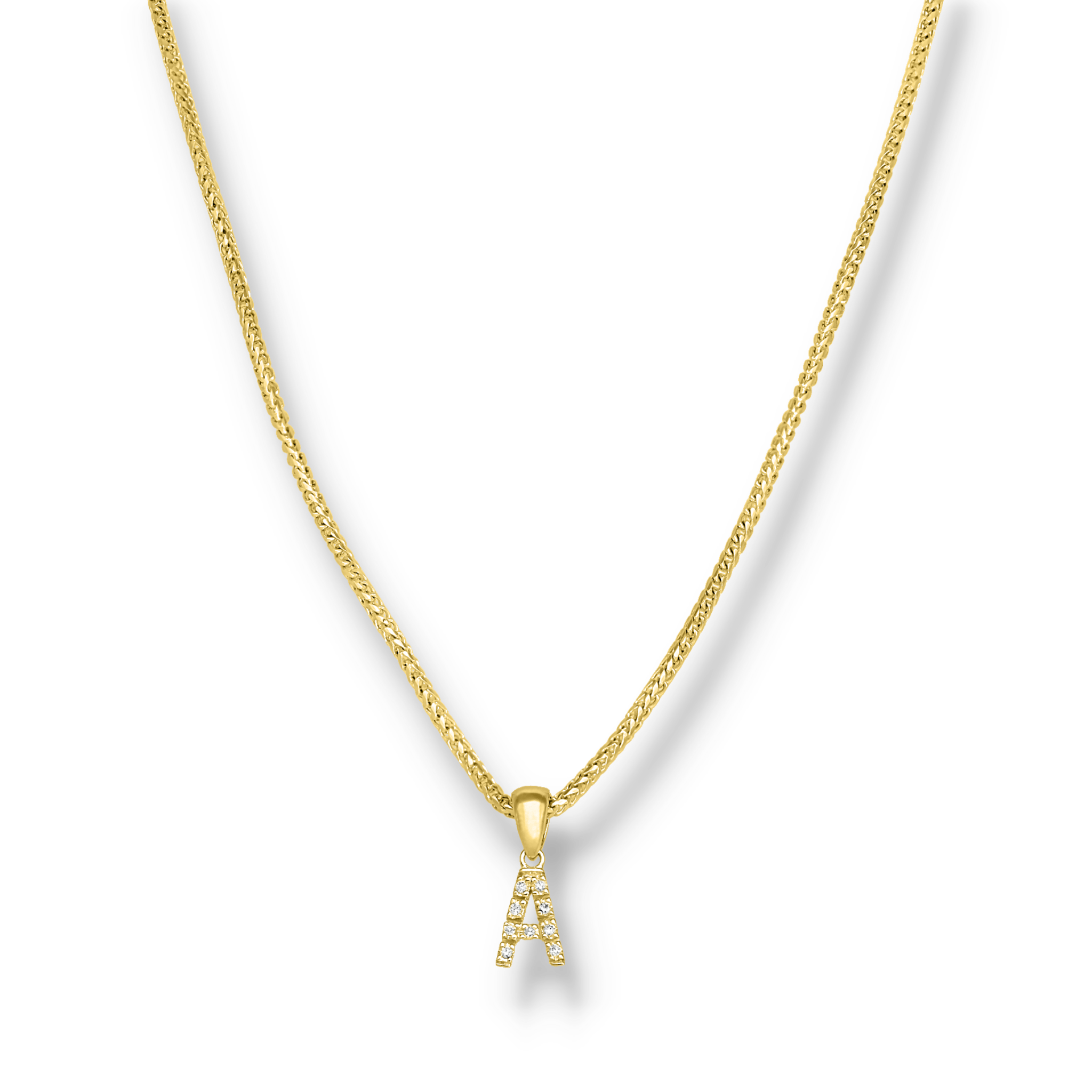 WHITE DIAMOND INITIAL PENDANT