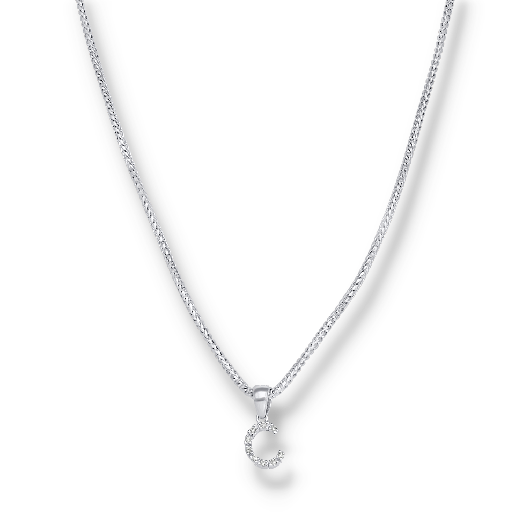 WHITE DIAMOND INITIAL PENDANT