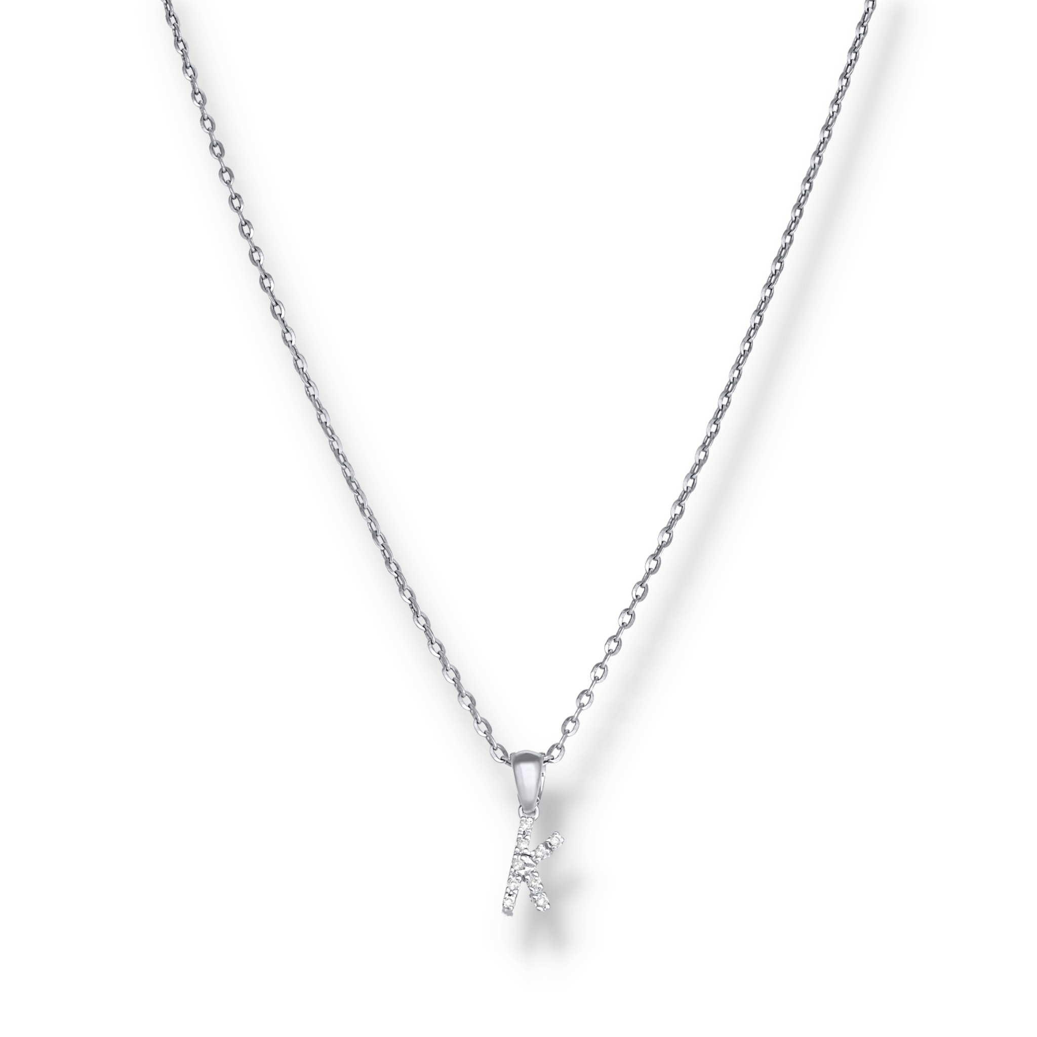 WHITE DIAMOND INITIAL PENDANT