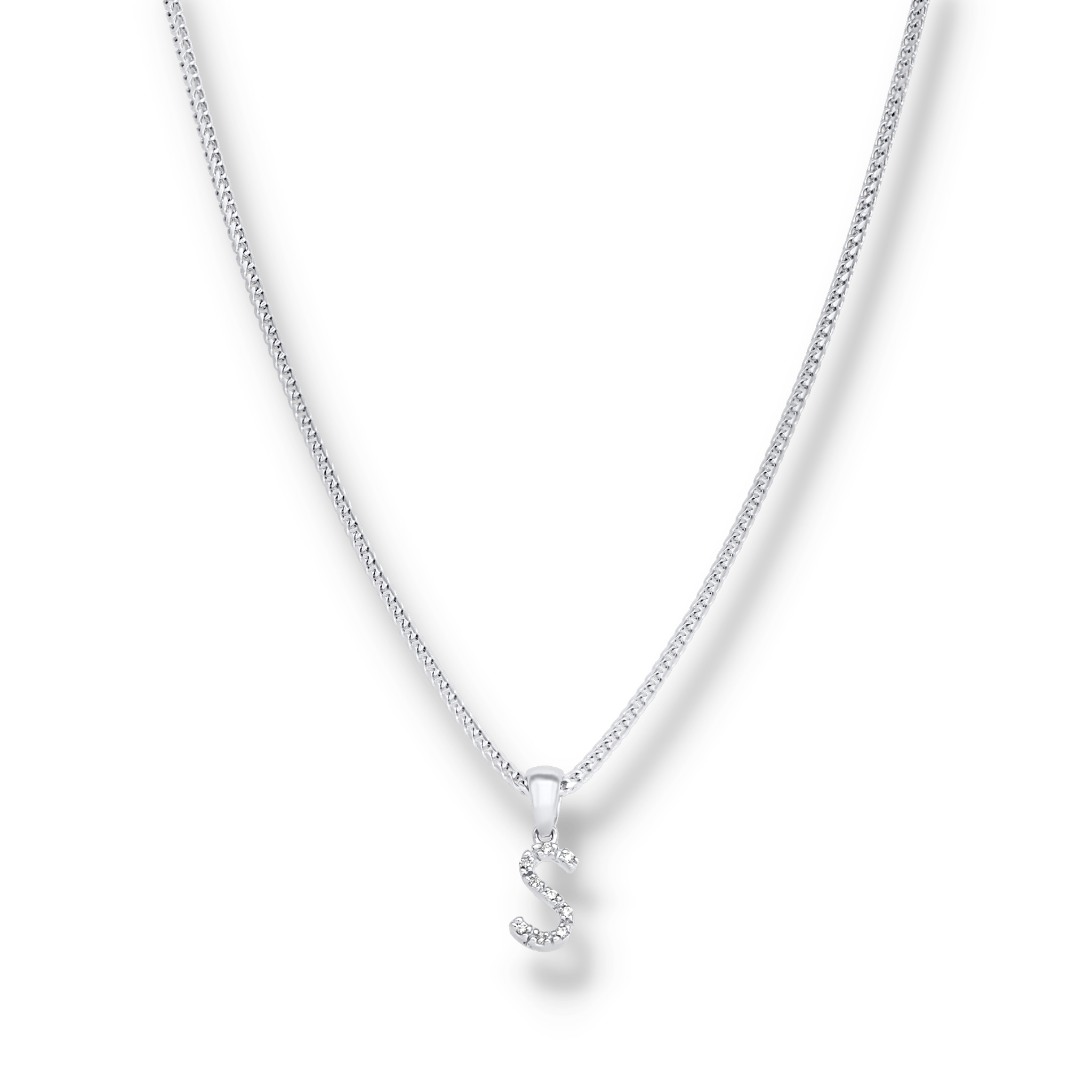 WHITE DIAMOND INITIAL PENDANT