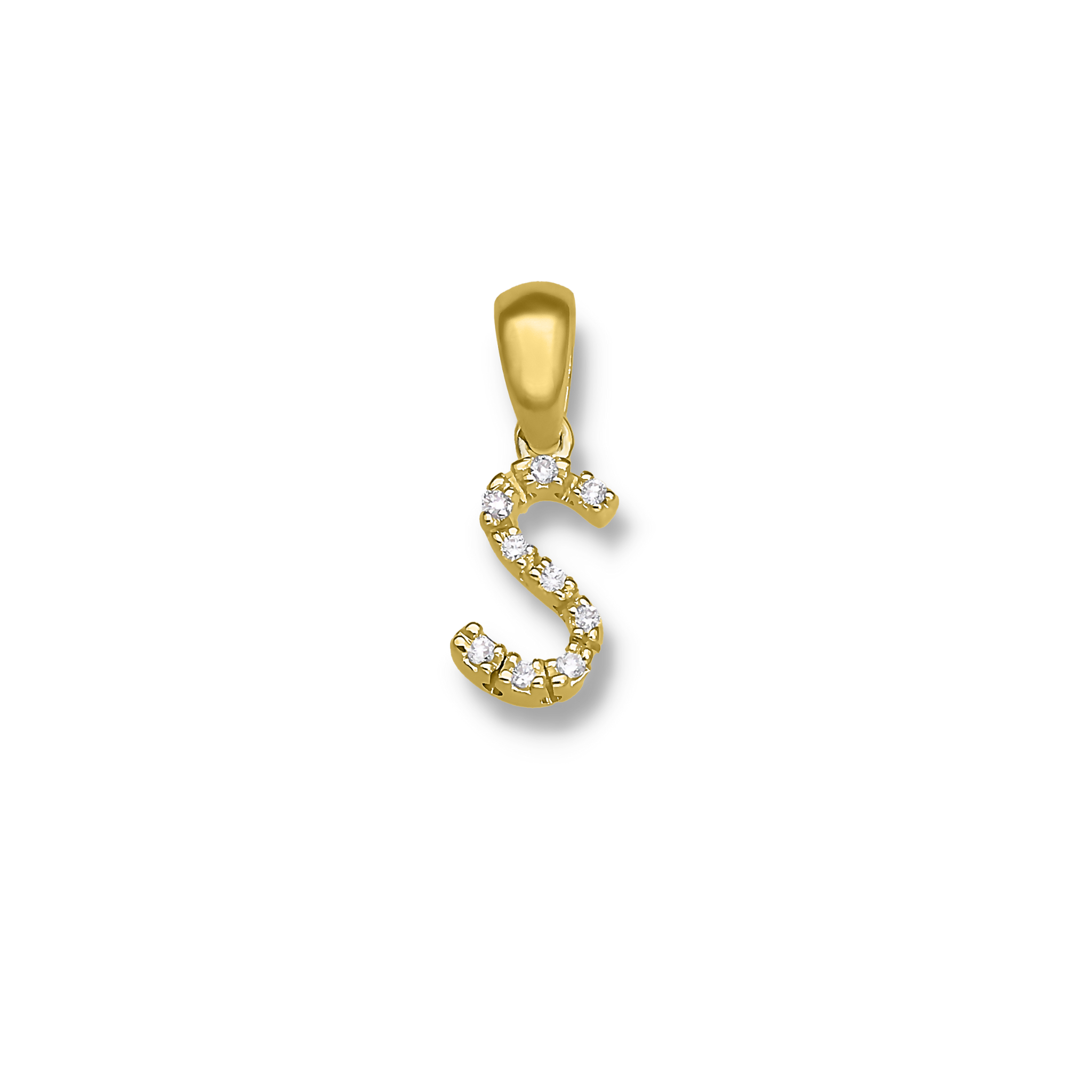 WHITE DIAMOND INITIAL PENDANT