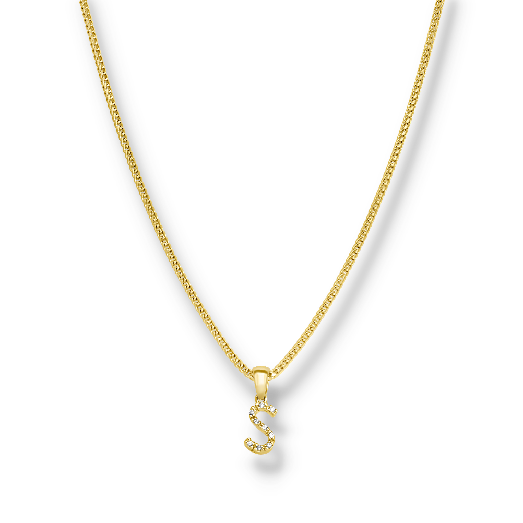 WHITE DIAMOND INITIAL PENDANT