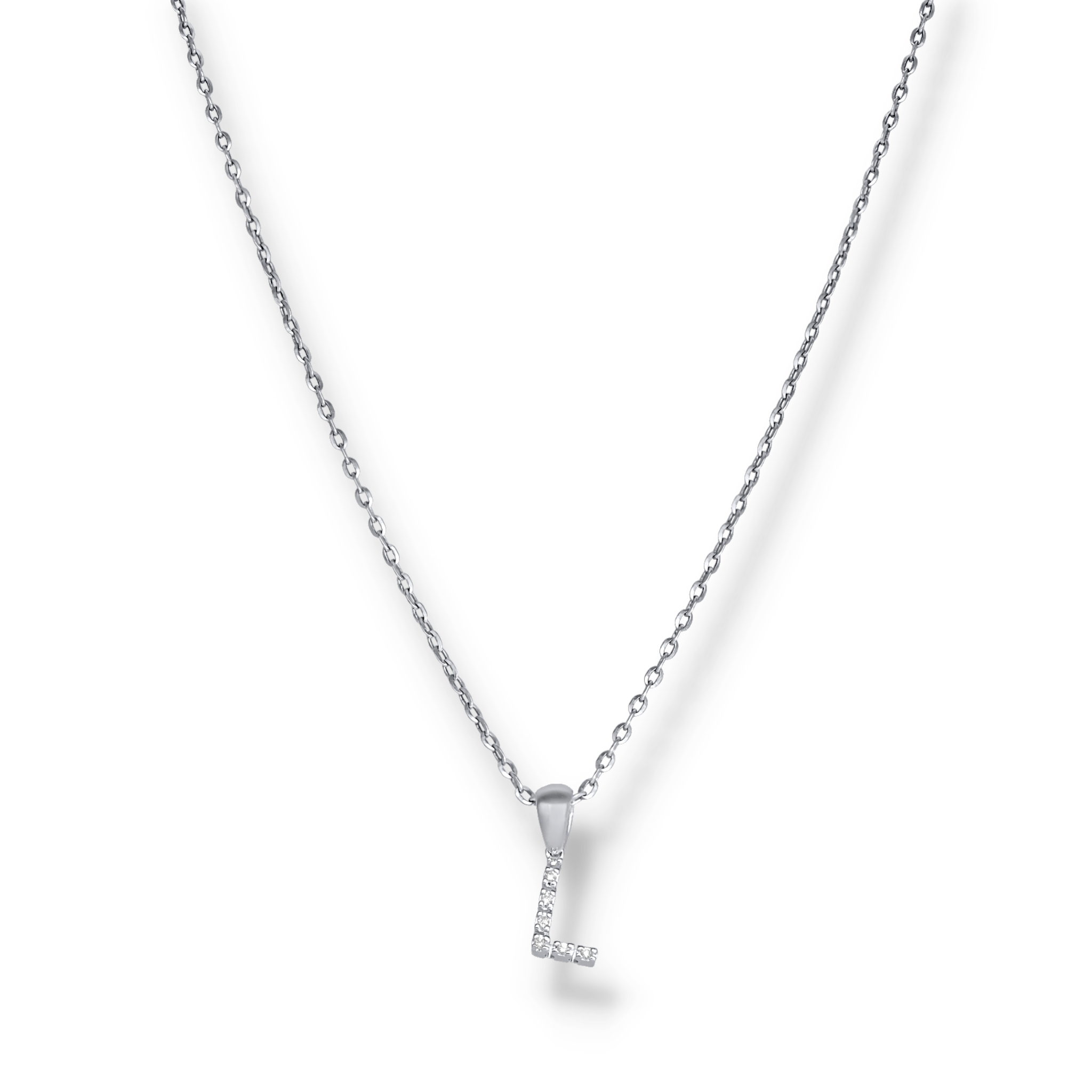 WHITE DIAMOND INITIAL PENDANT