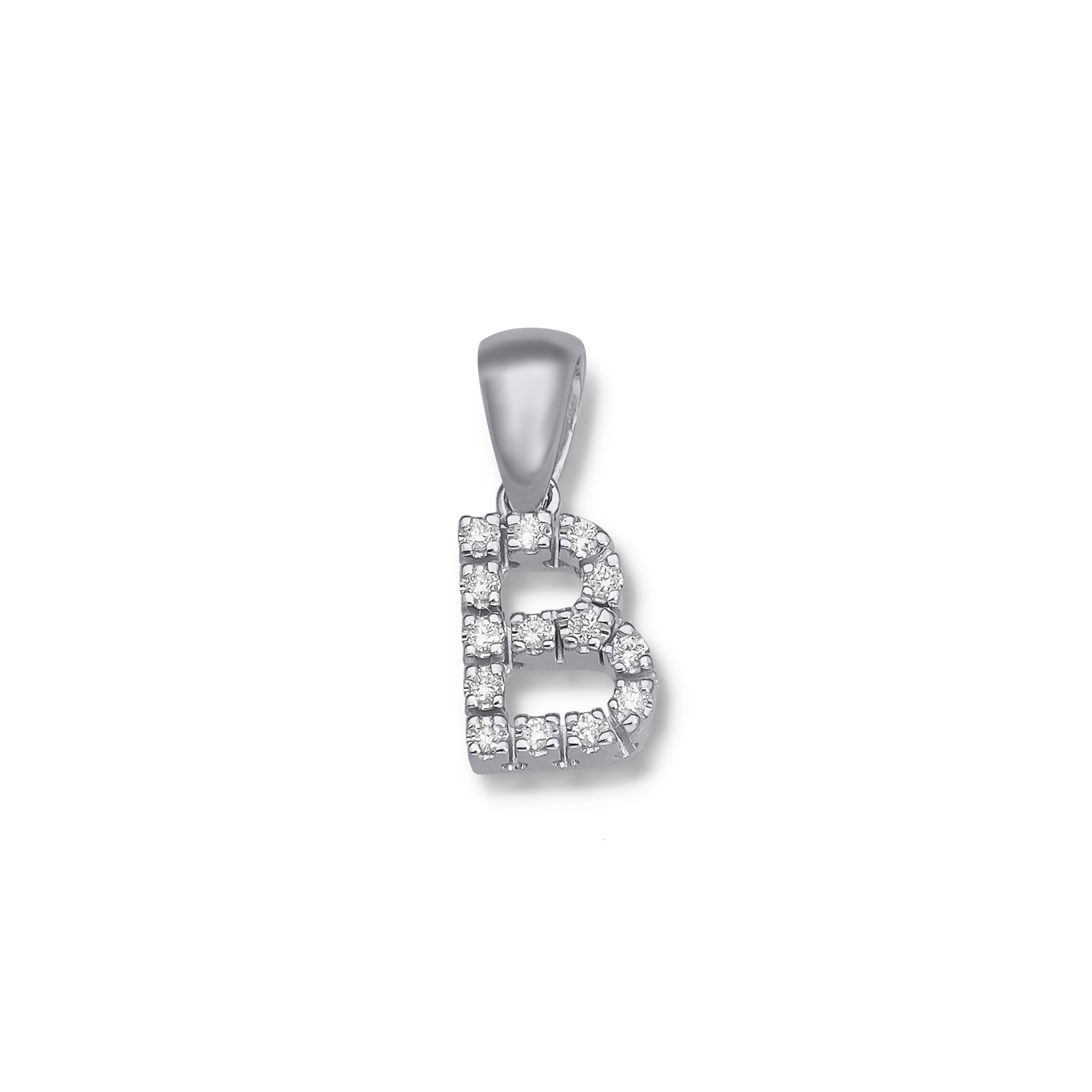 WHITE DIAMOND INITIAL PENDANT