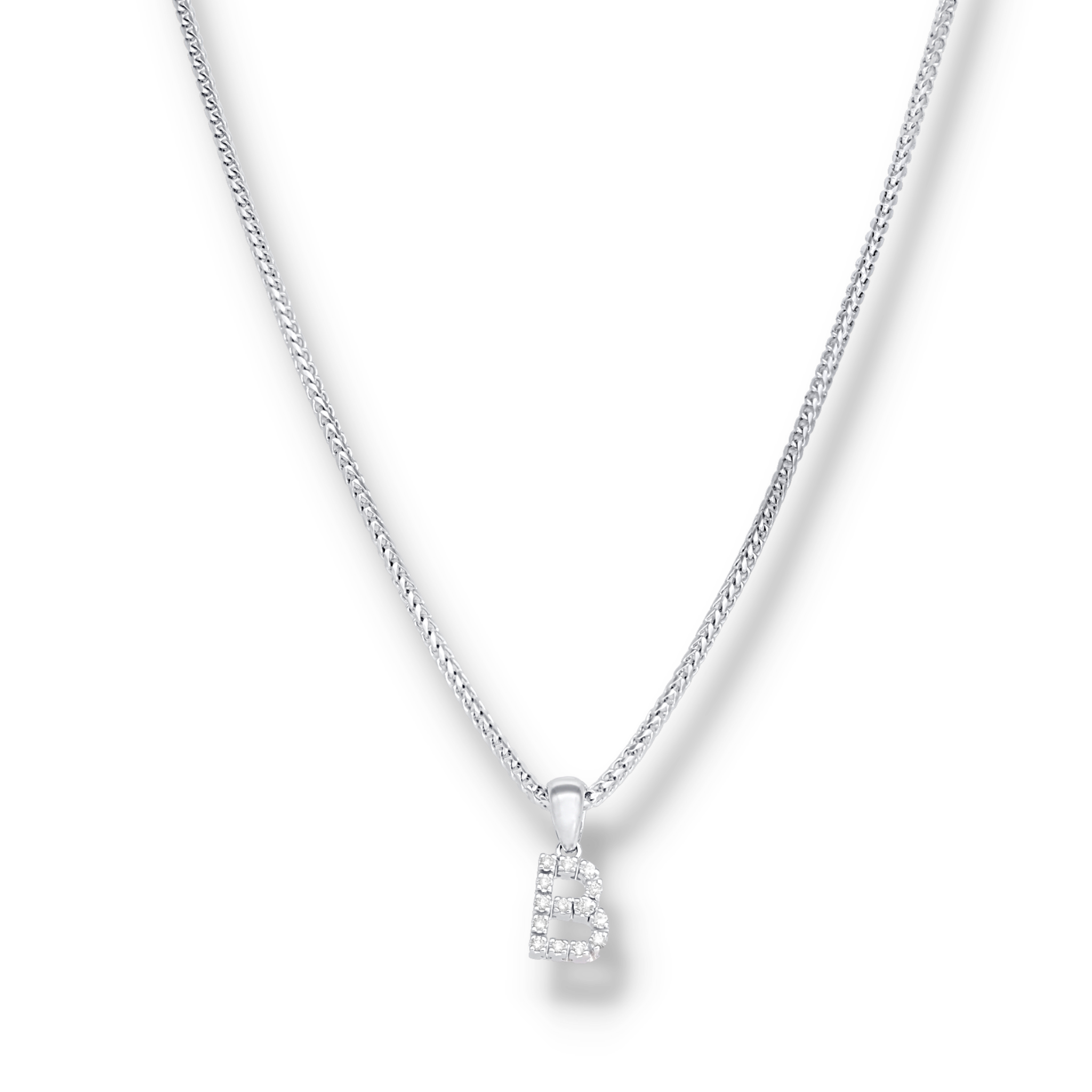 WHITE DIAMOND INITIAL PENDANT