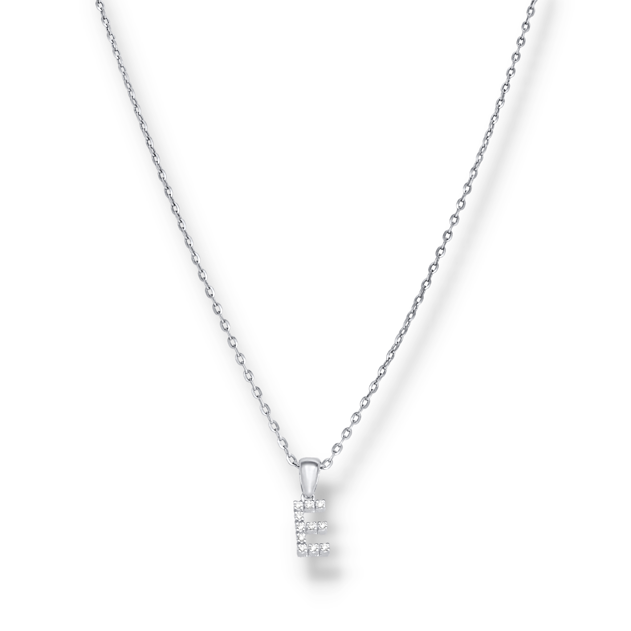 WHITE DIAMOND INITIAL PENDANT