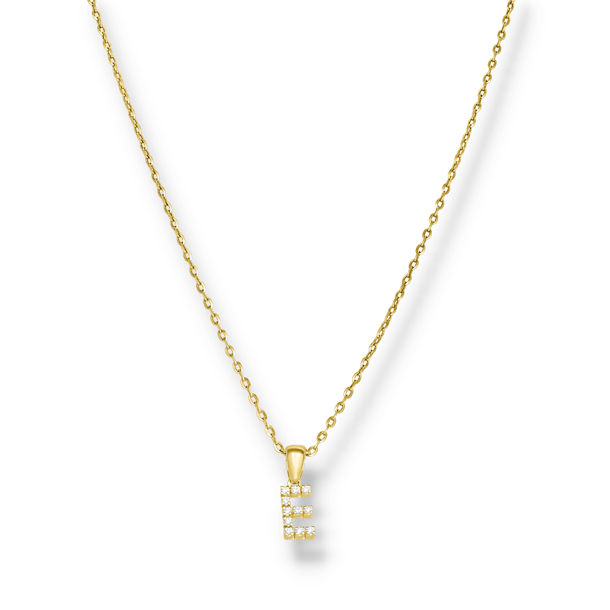 WHITE DIAMOND INITIAL PENDANT