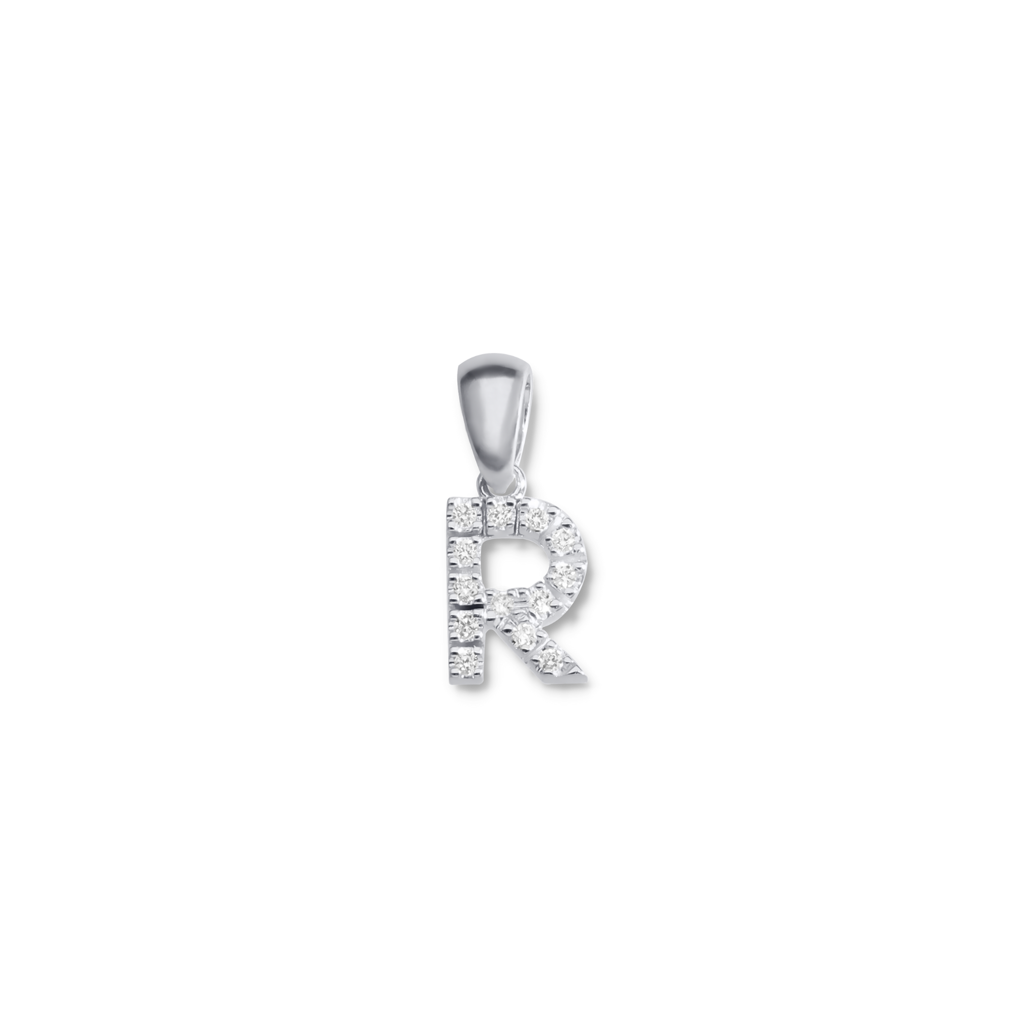 WHITE DIAMOND INITIAL PENDANT