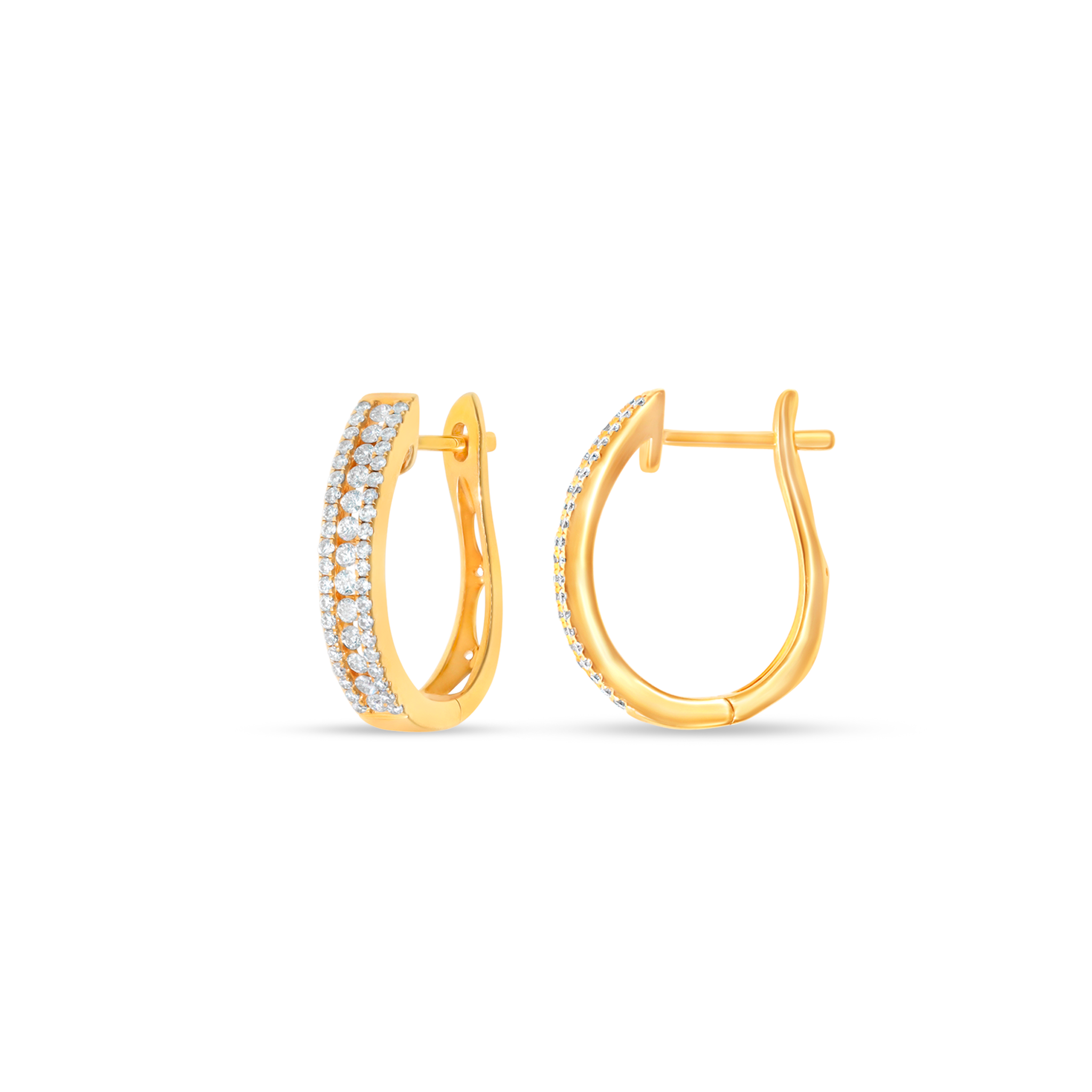 WHITE DIAMOND HOOP EARRINGS