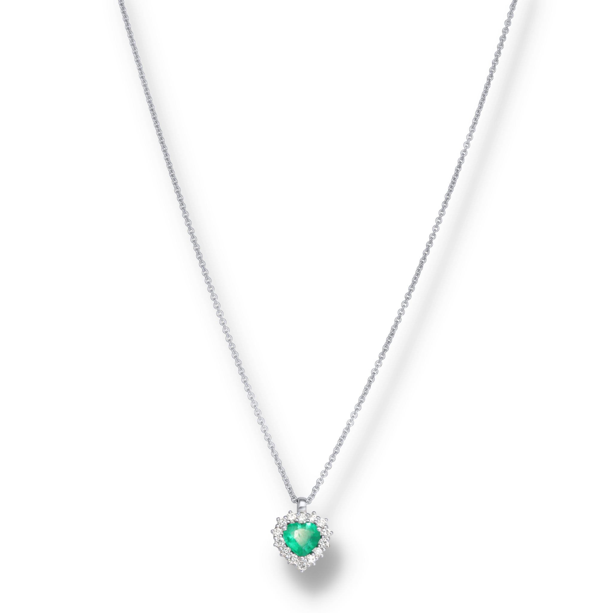 WHITE DIAMOND HALO NECKLACE