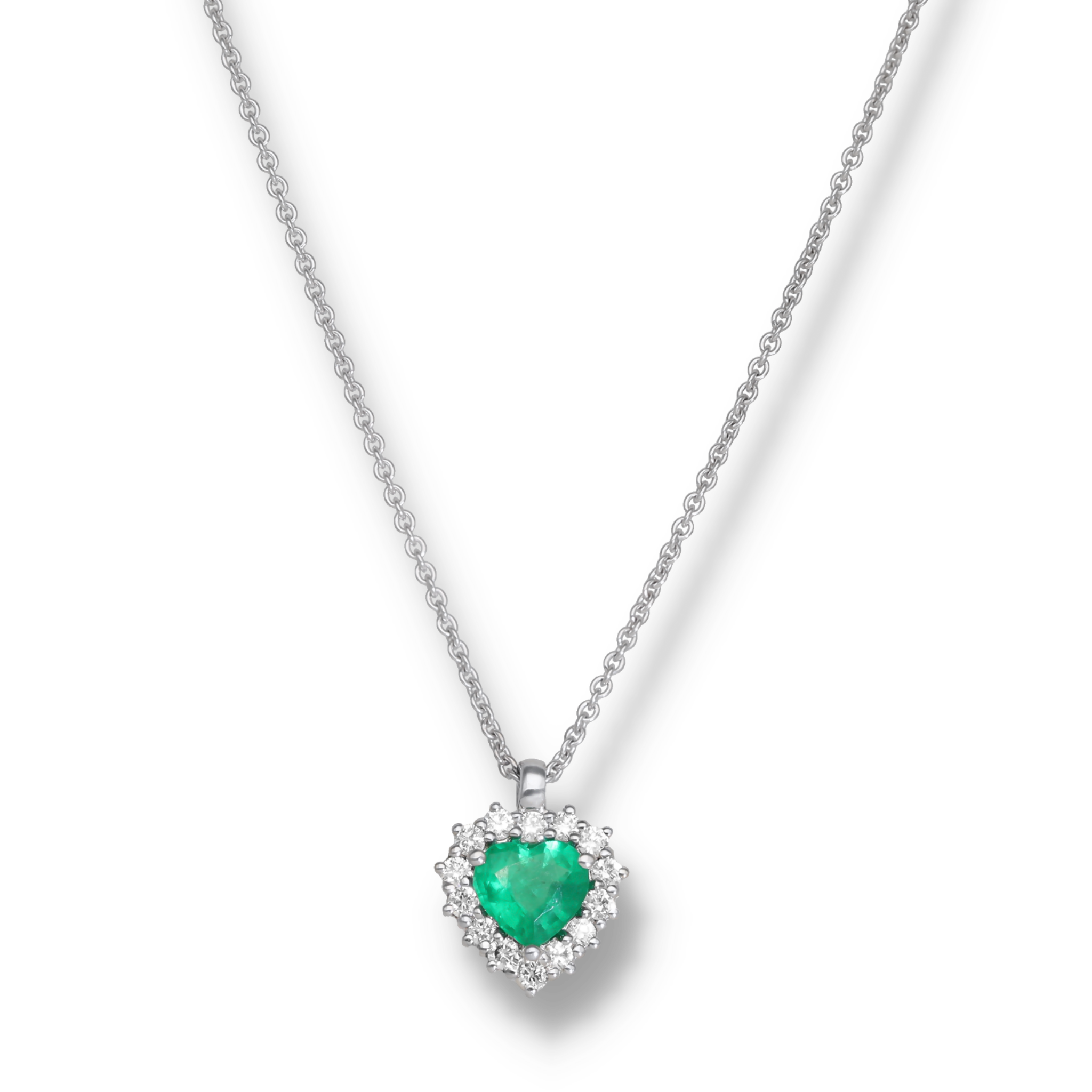 WHITE DIAMOND HALO NECKLACE