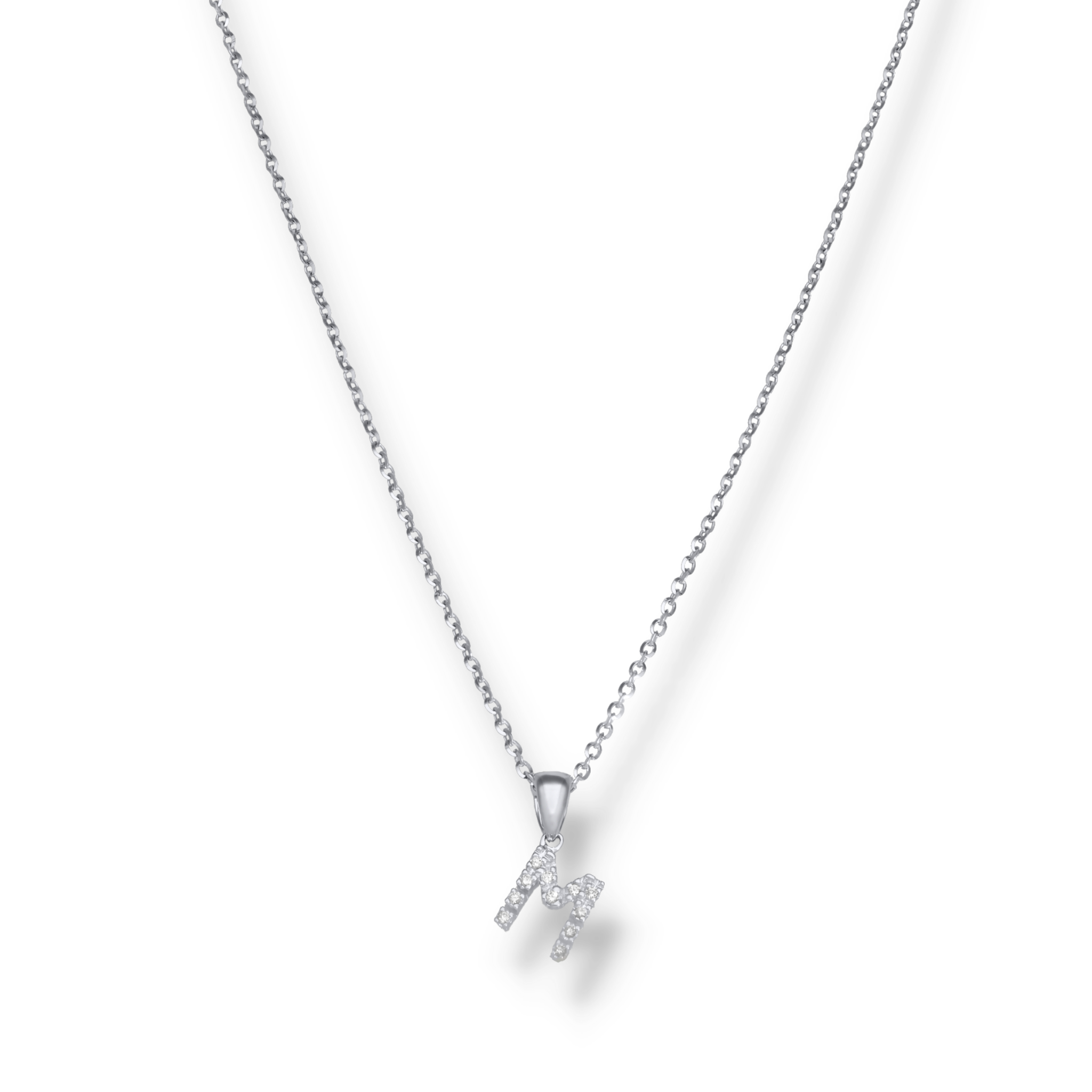 WHITE DIAMOND INITIAL PENDANT