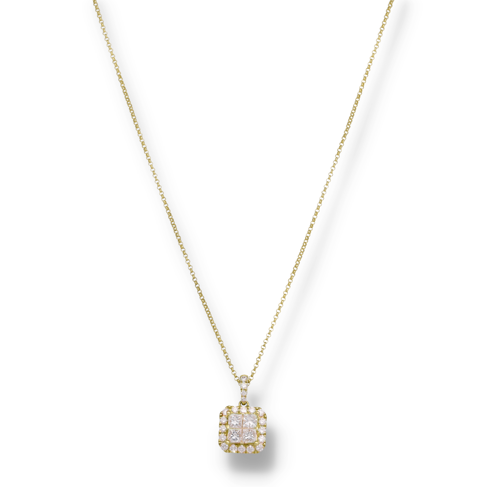 WHITE DIAMOND CLUSTER NECKLACE