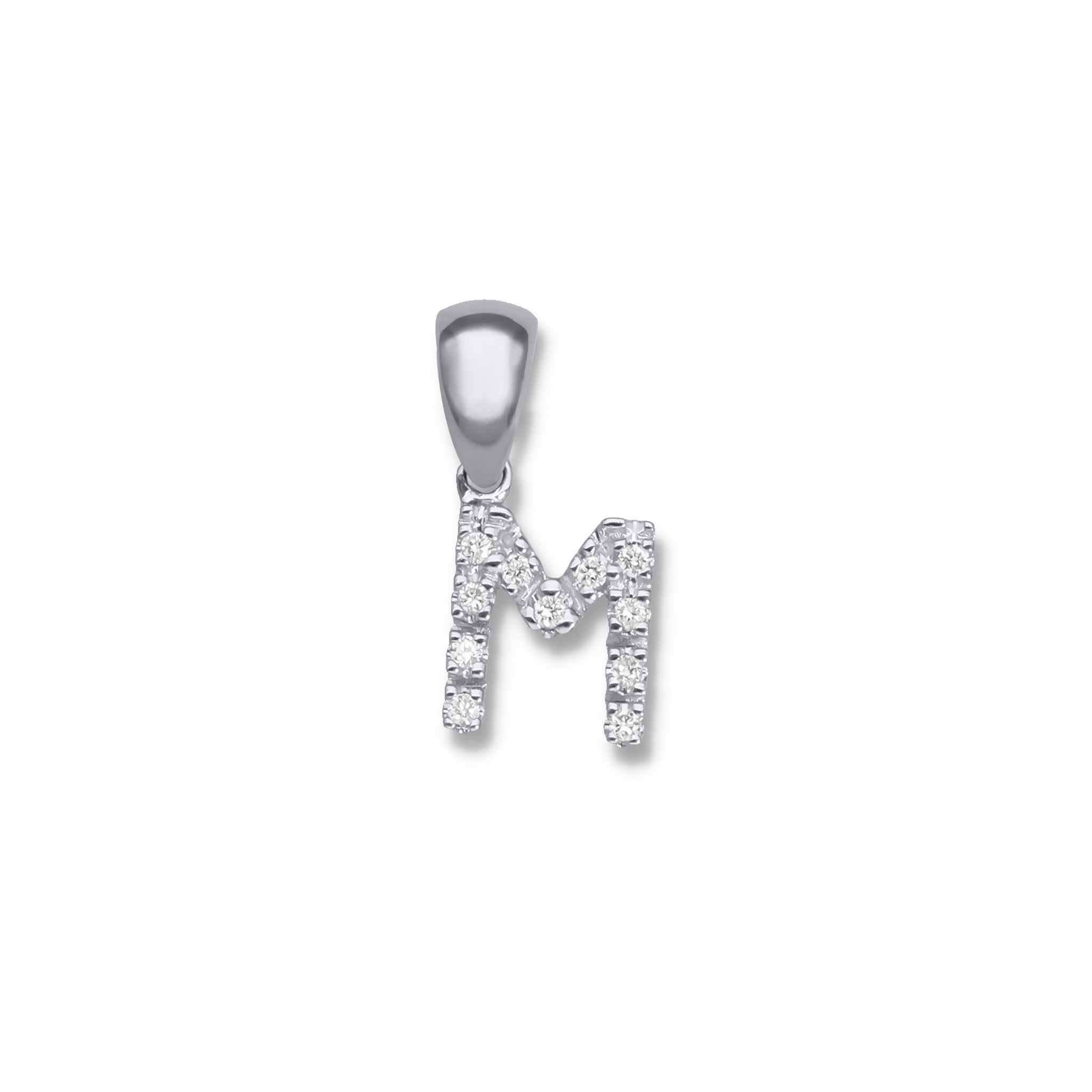 WHITE DIAMOND INITIAL PENDANT