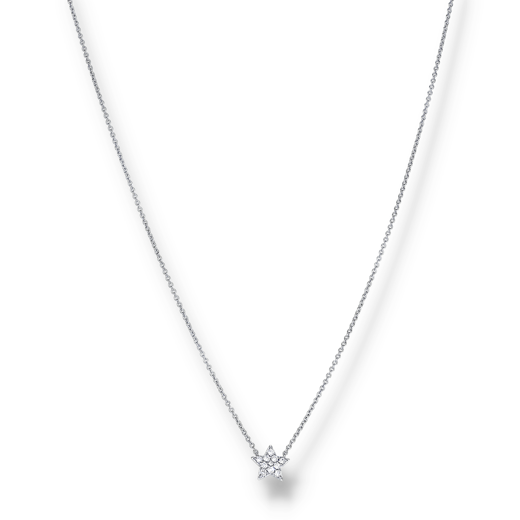 WHITE DIAMOND CLUSTER NECKLACE