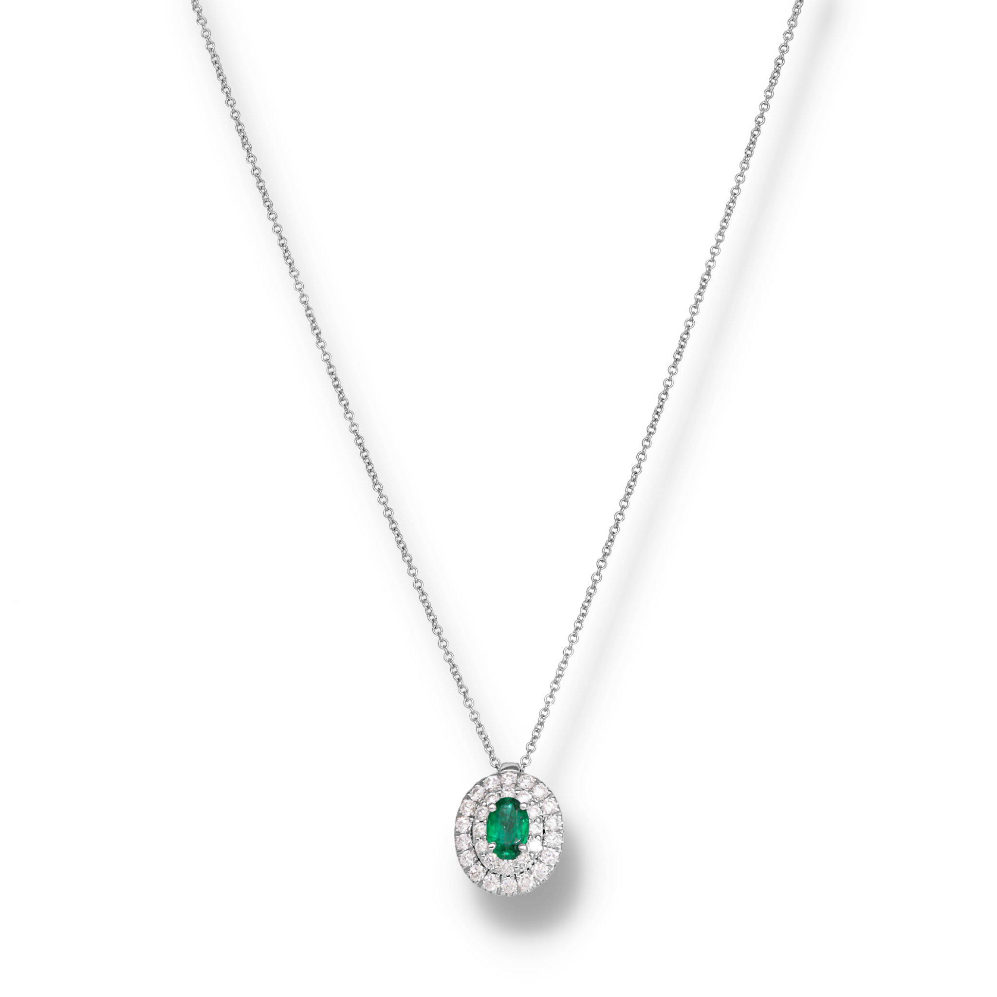 WHITE GOLD HALO NECKLACE