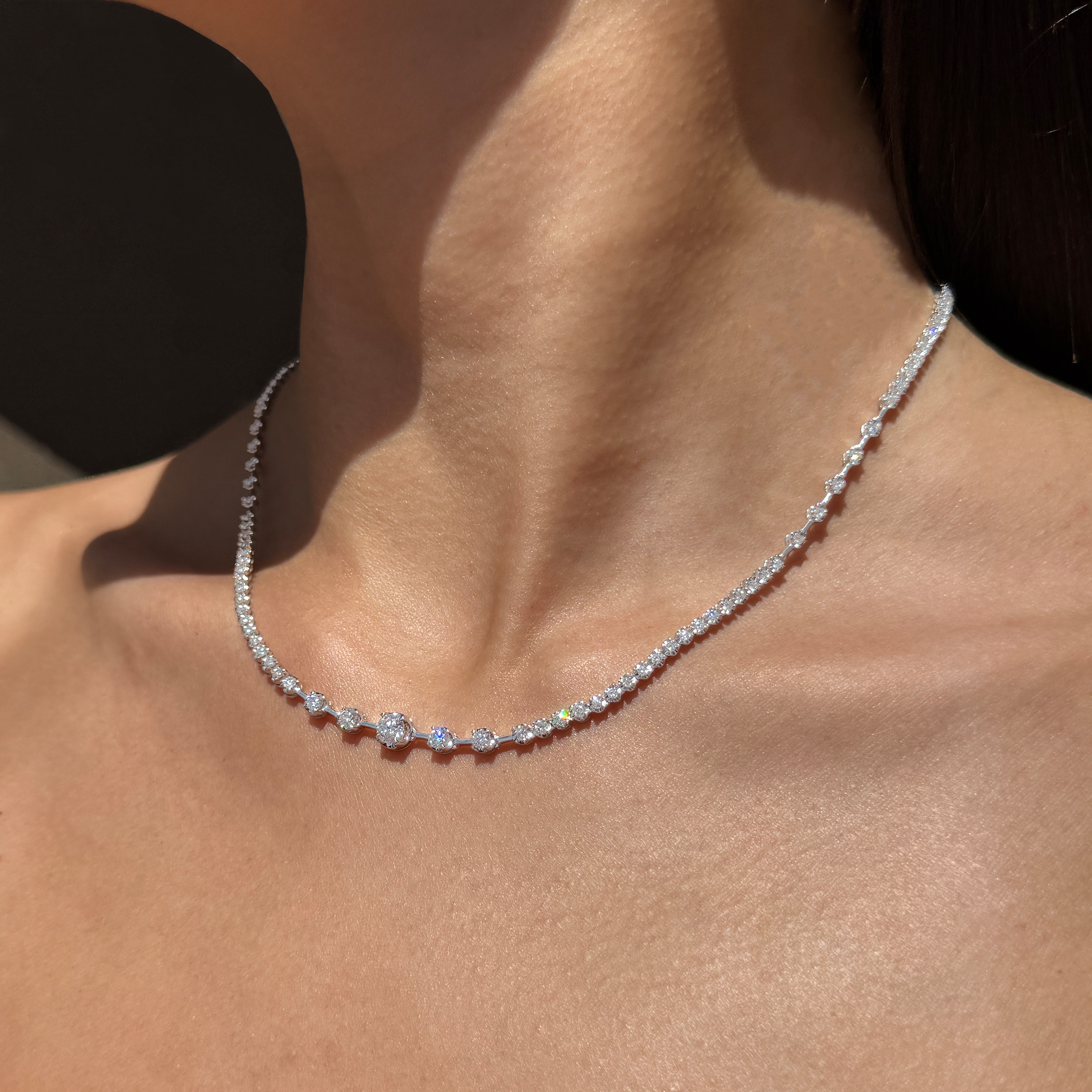 WHITE DIAMOND TENNIS NECKLACE