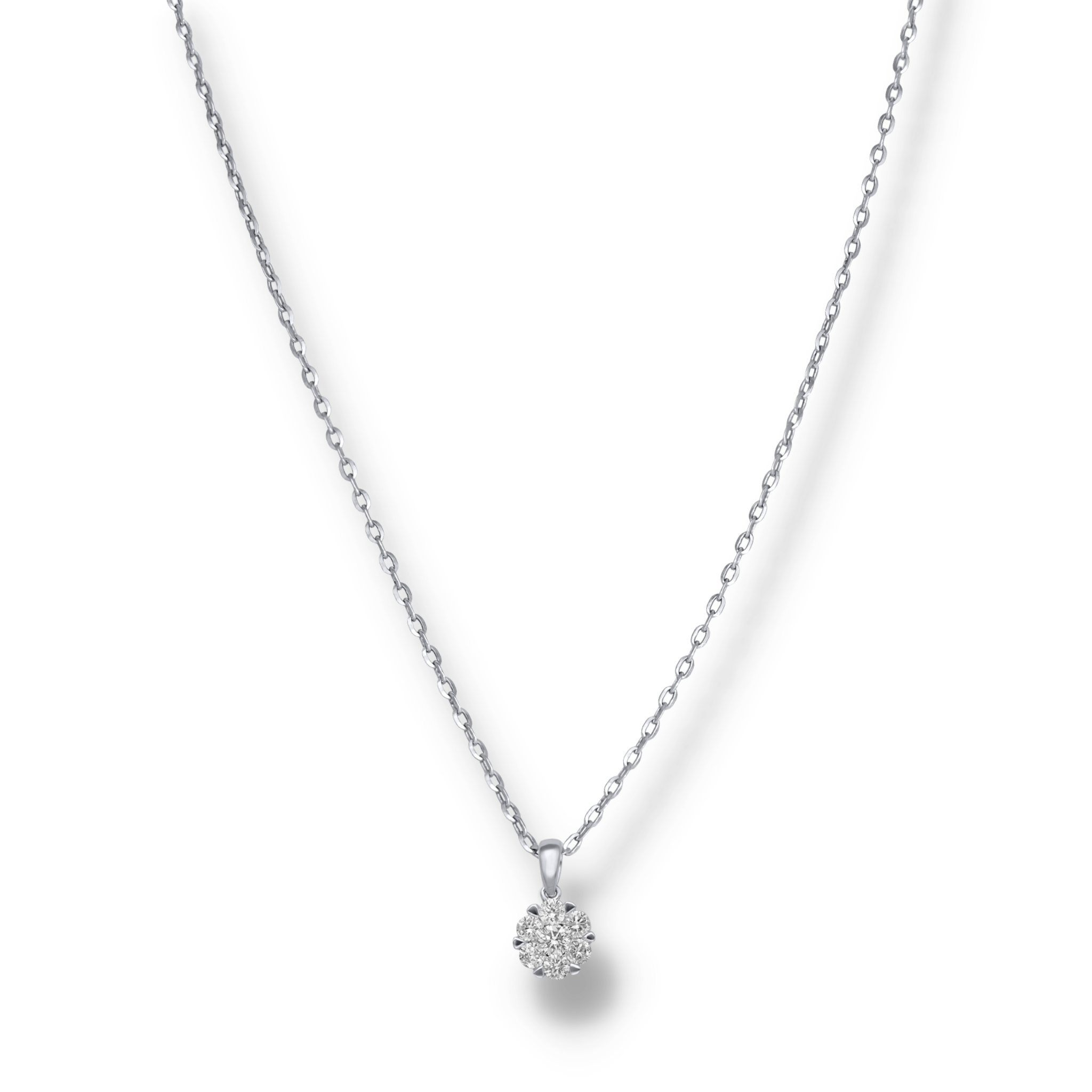 WHITE DIAMOND CLUSTER PENDANT
