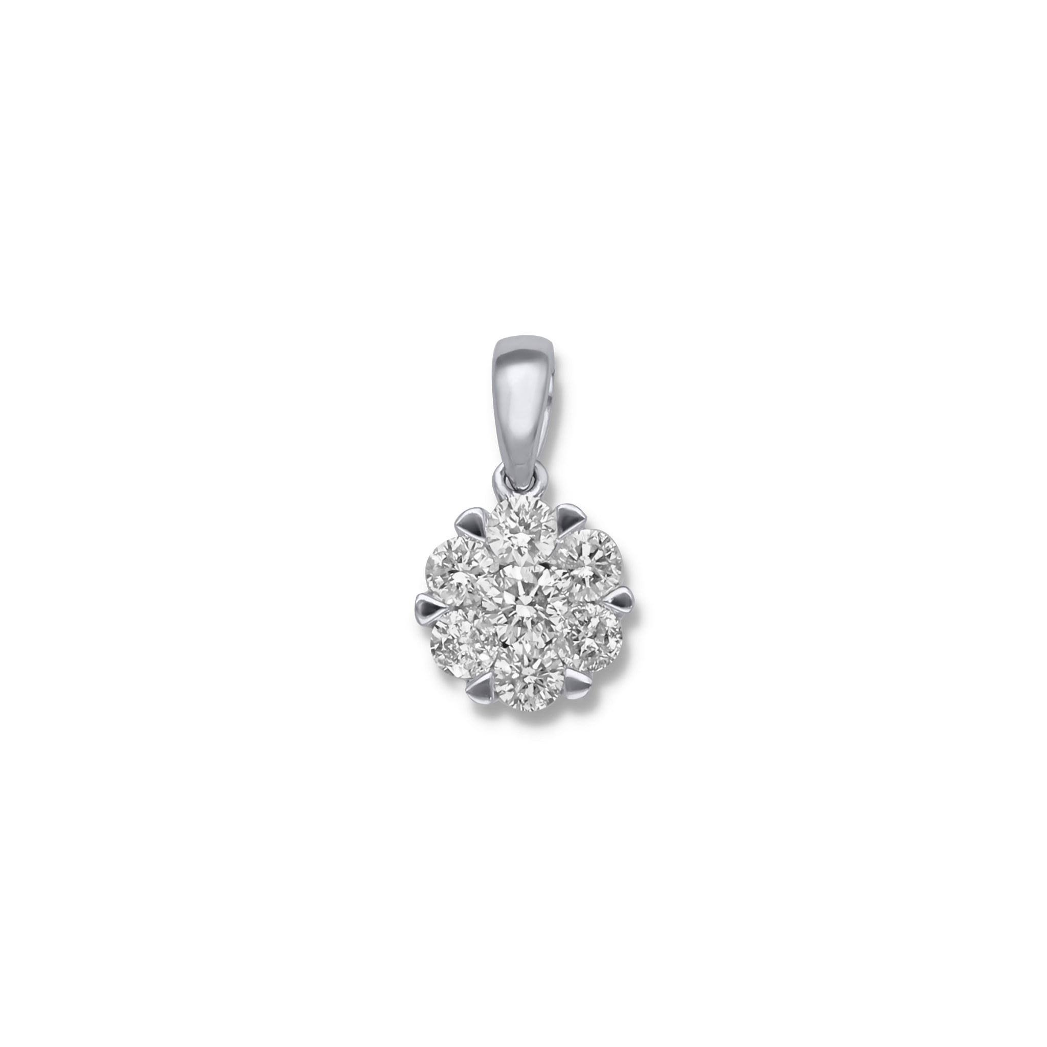 WHITE DIAMOND CLUSTER PENDANT
