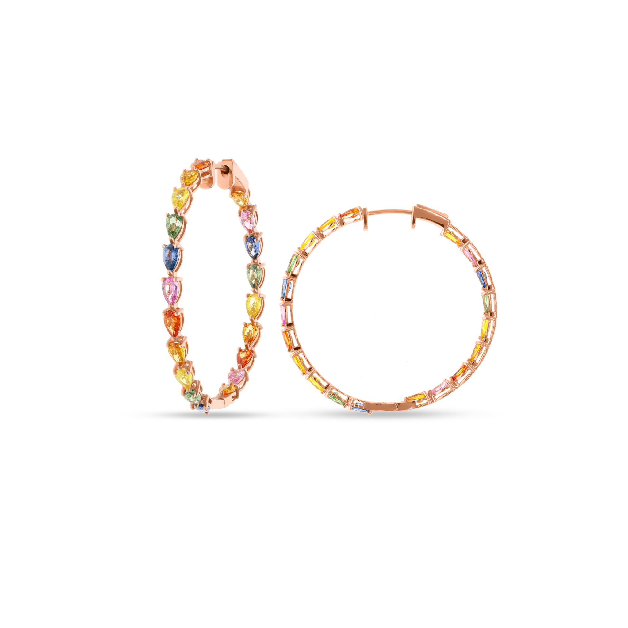 SAPPHIRE RAINBOW HOOP EARRINGS