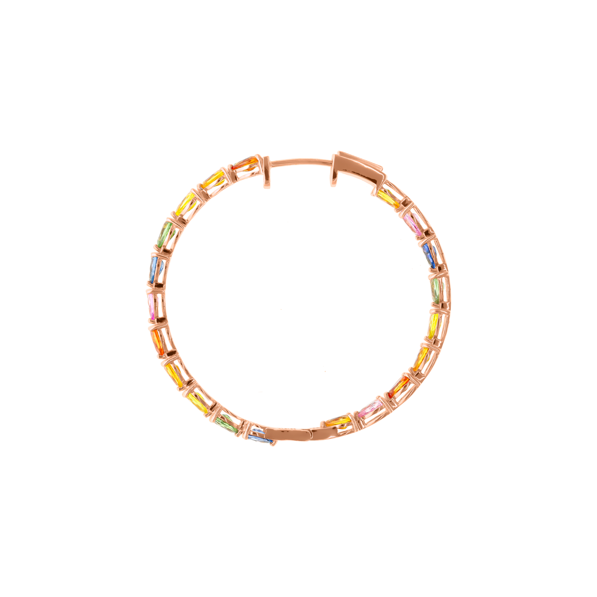 SAPPHIRE RAINBOW HOOP EARRINGS