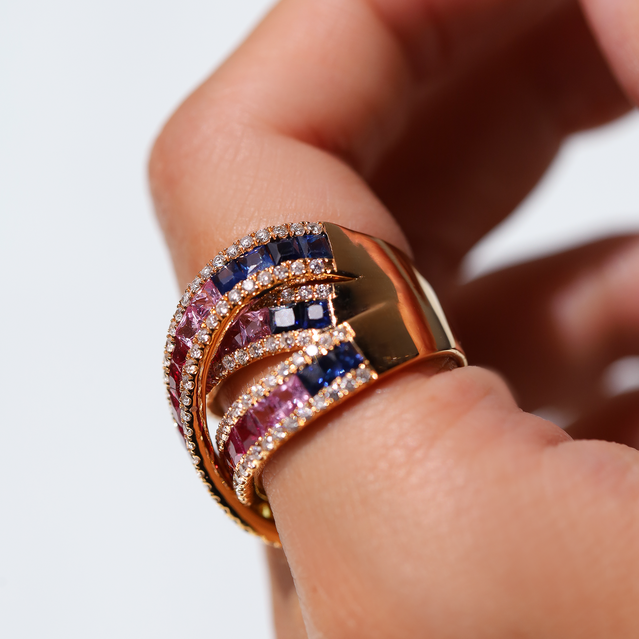 RAINBOW HALF ETERNITY RING