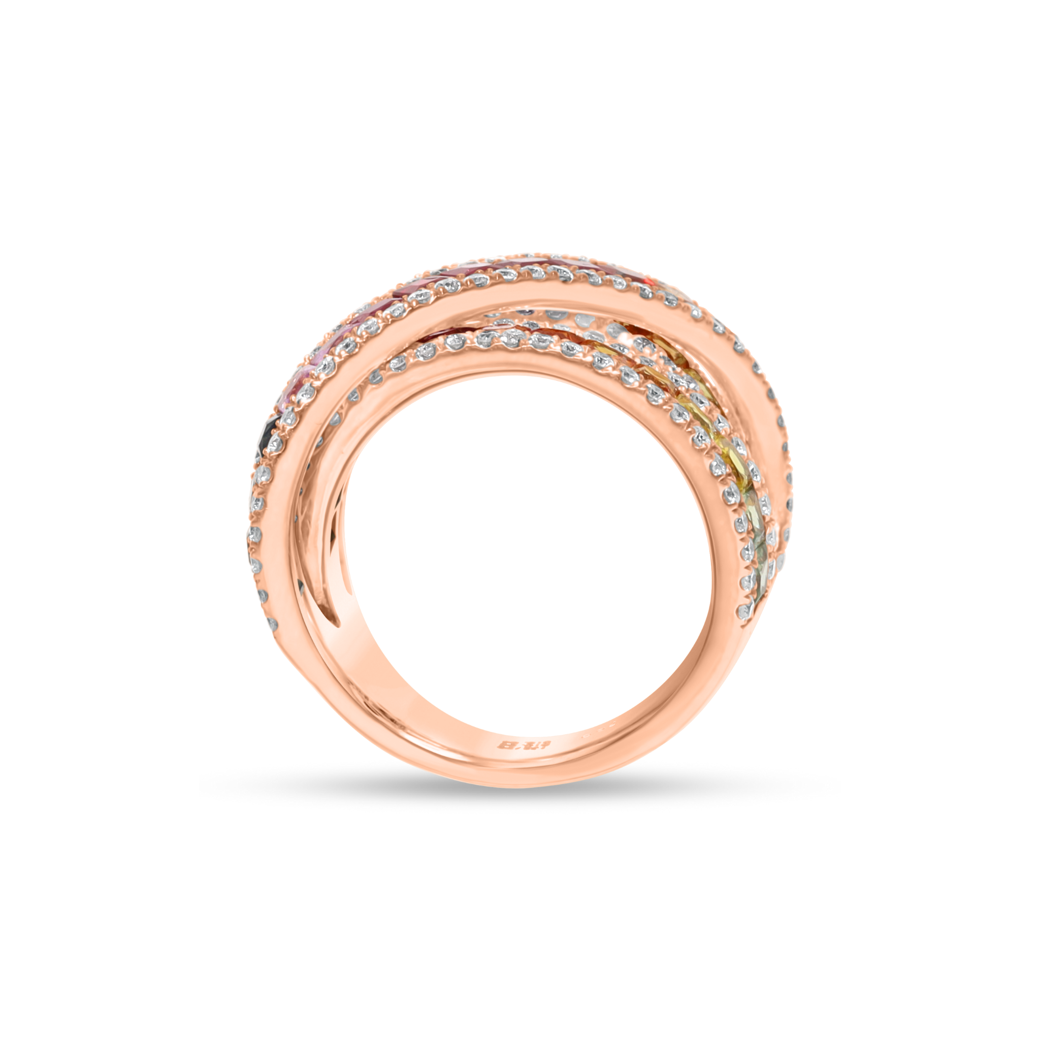 RAINBOW HALF ETERNITY RING