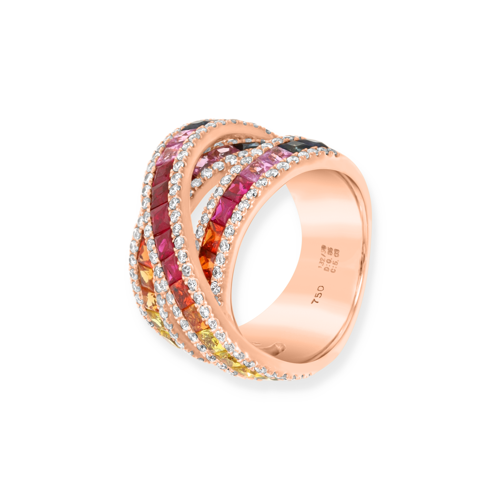 RAINBOW HALF ETERNITY RING