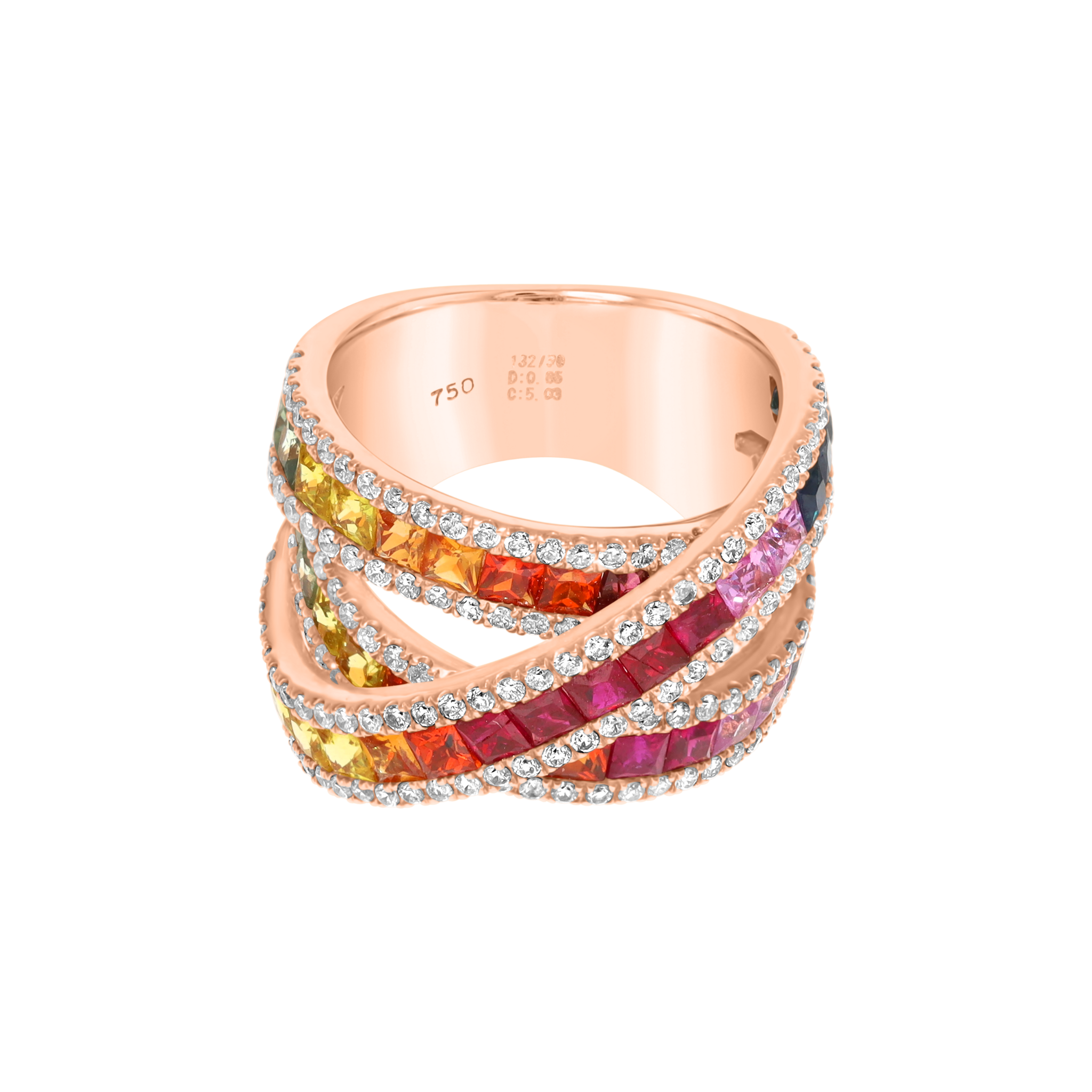 RAINBOW HALF ETERNITY RING
