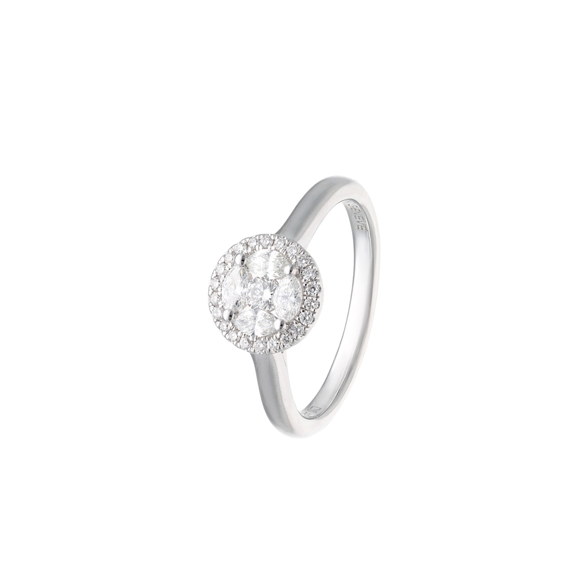 WHITE DIAMOND HALO RING