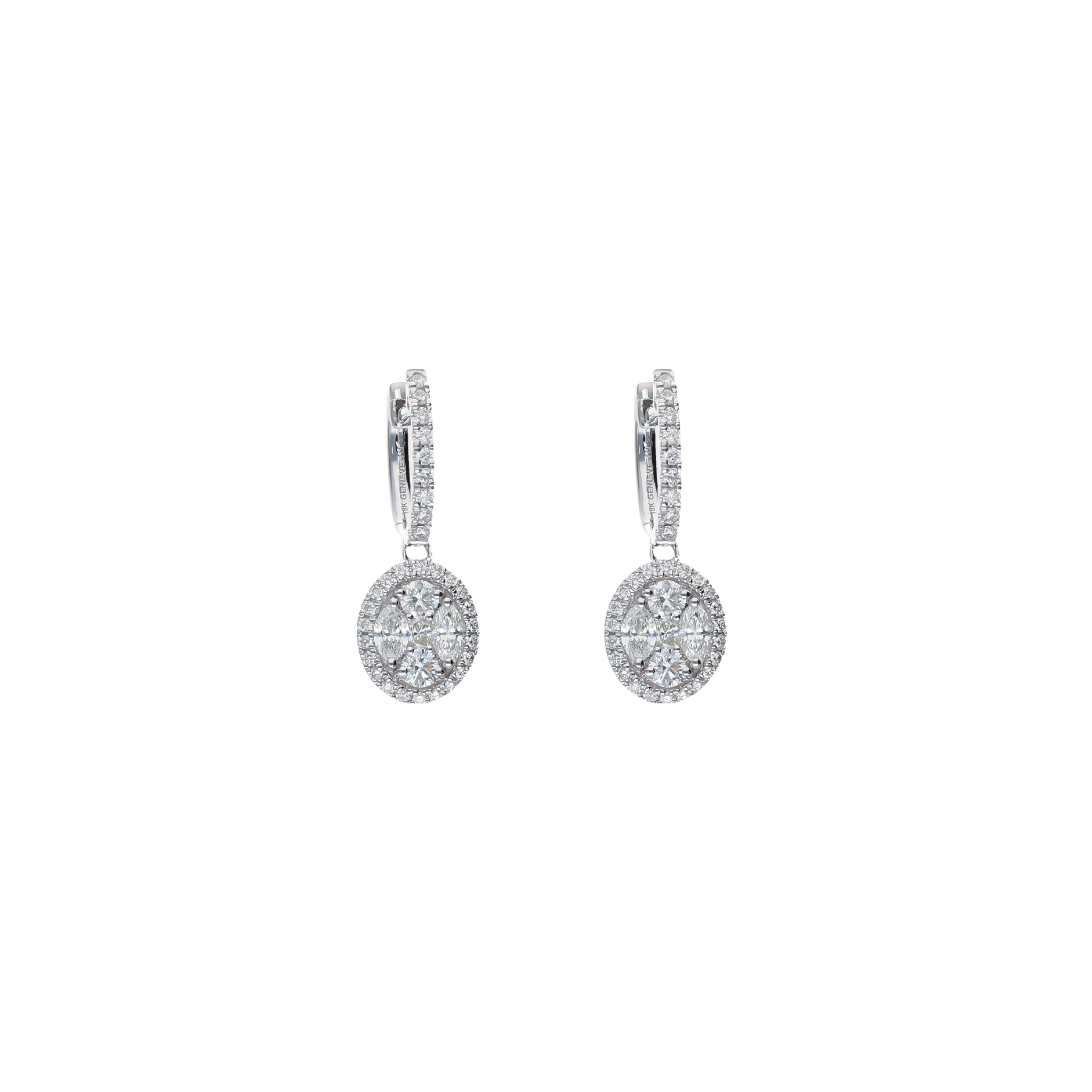 WHITE DIAMOND HOOP EARRINGS