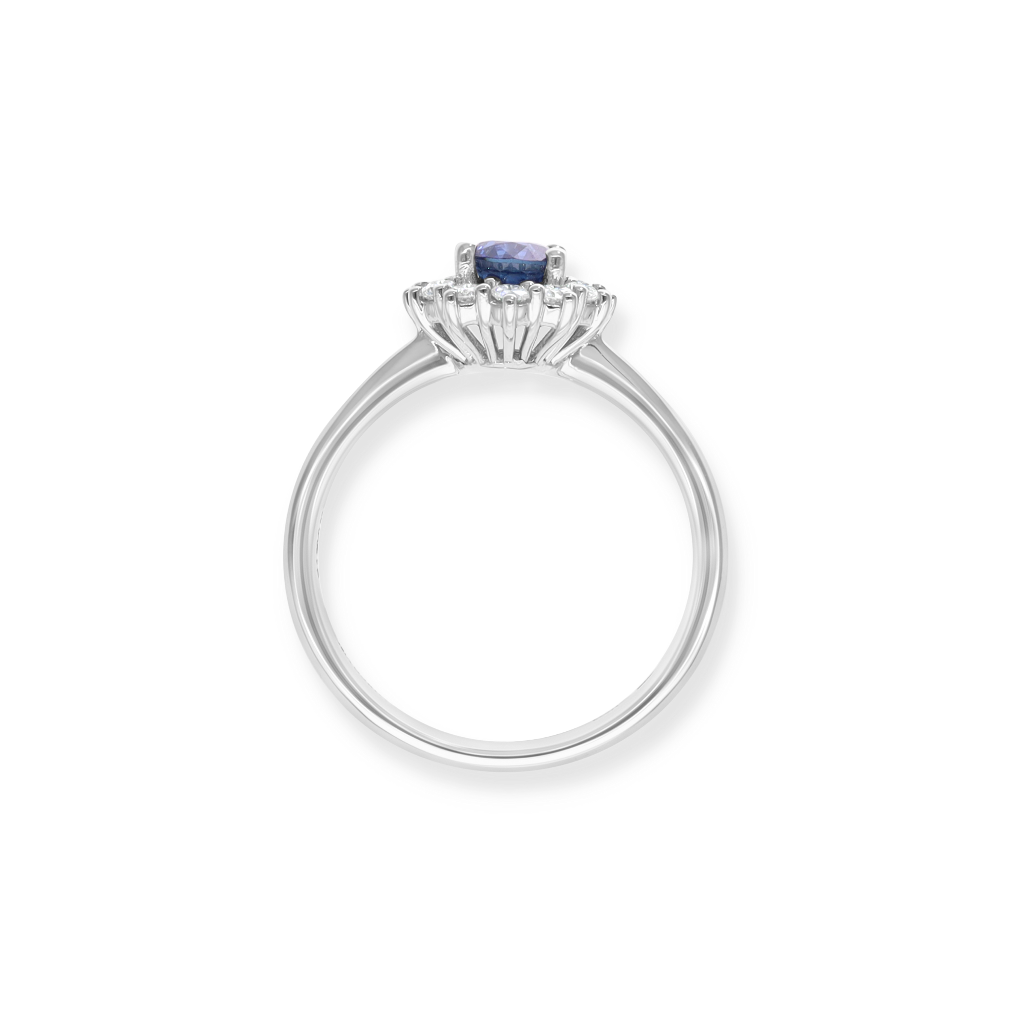 WHITE GOLD HALO RING