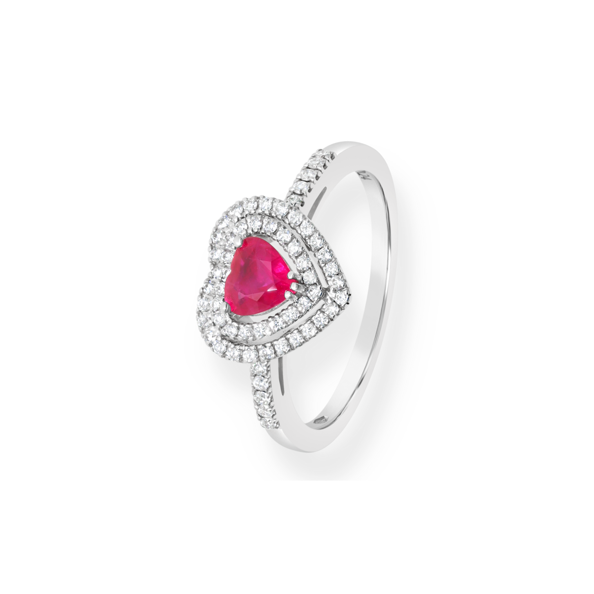 WHITE GOLD HEART RING