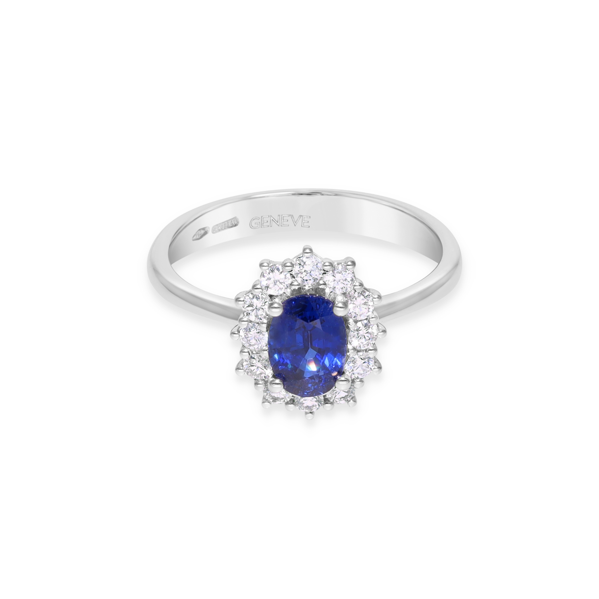 WHITE GOLD HALO RING