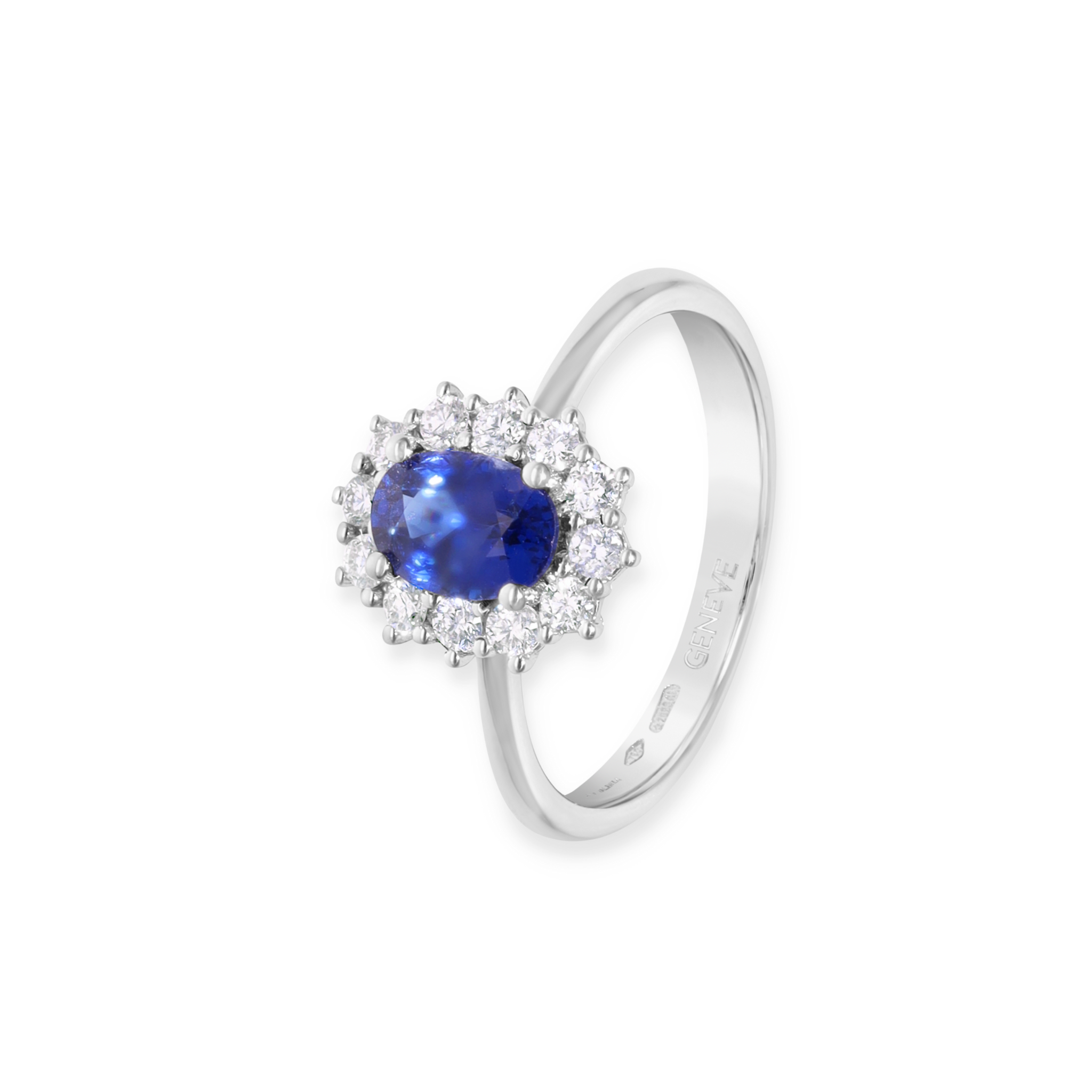 WHITE GOLD HALO RING