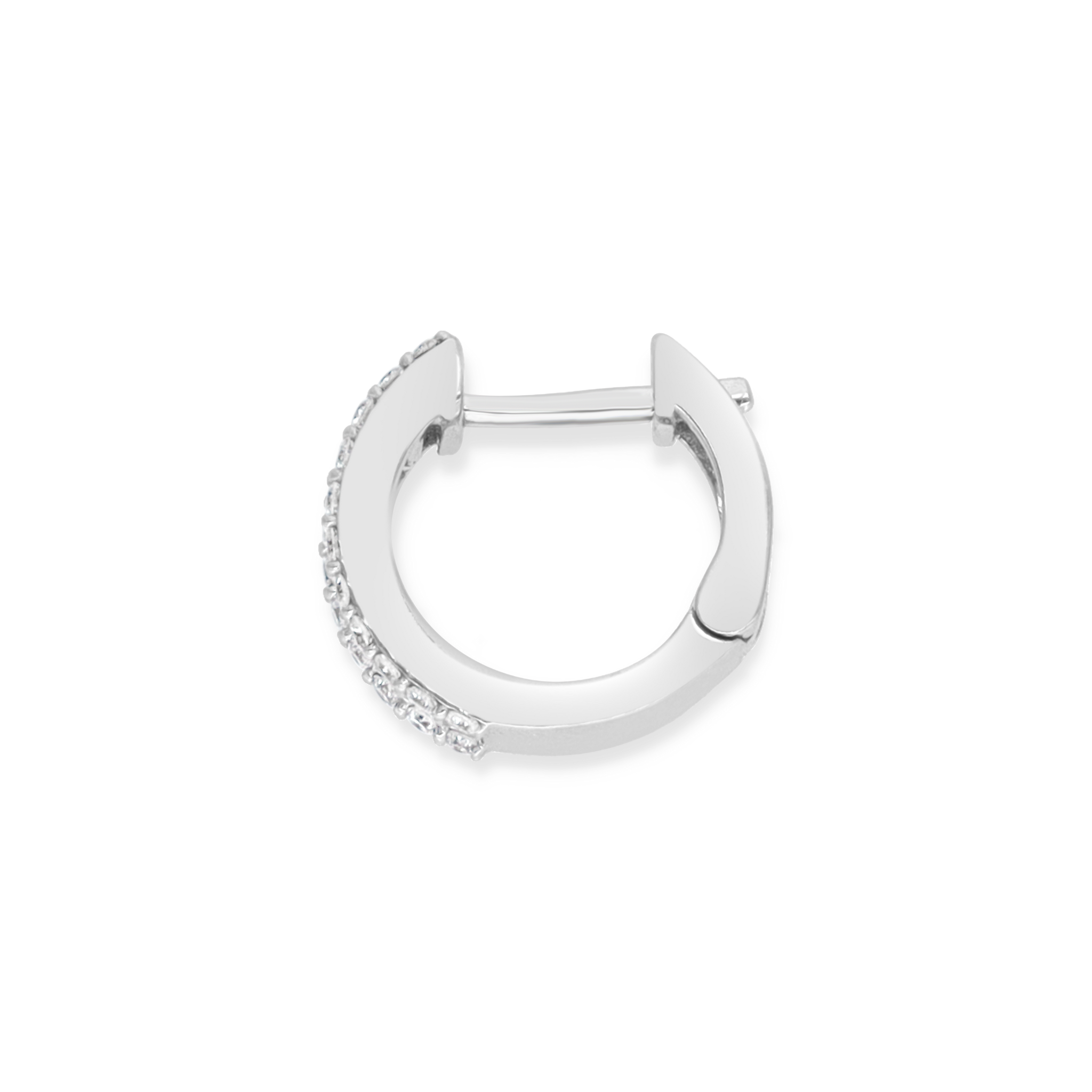 WHITE DIAMOND HOOP EARRINGS