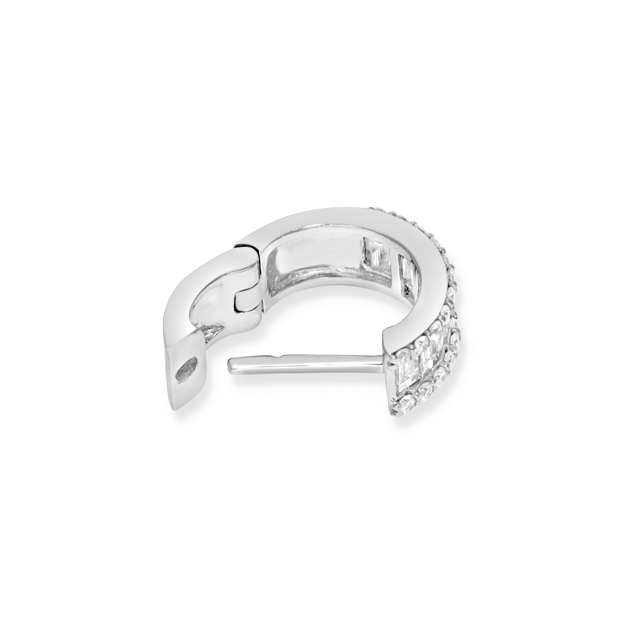 WHITE DIAMOND HOOP EARRINGS