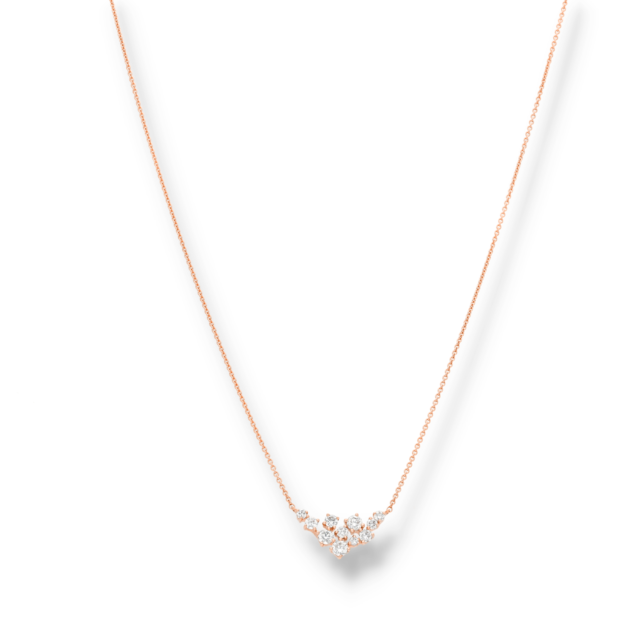 WHITE DIAMOND CLUSTER NECKLACE