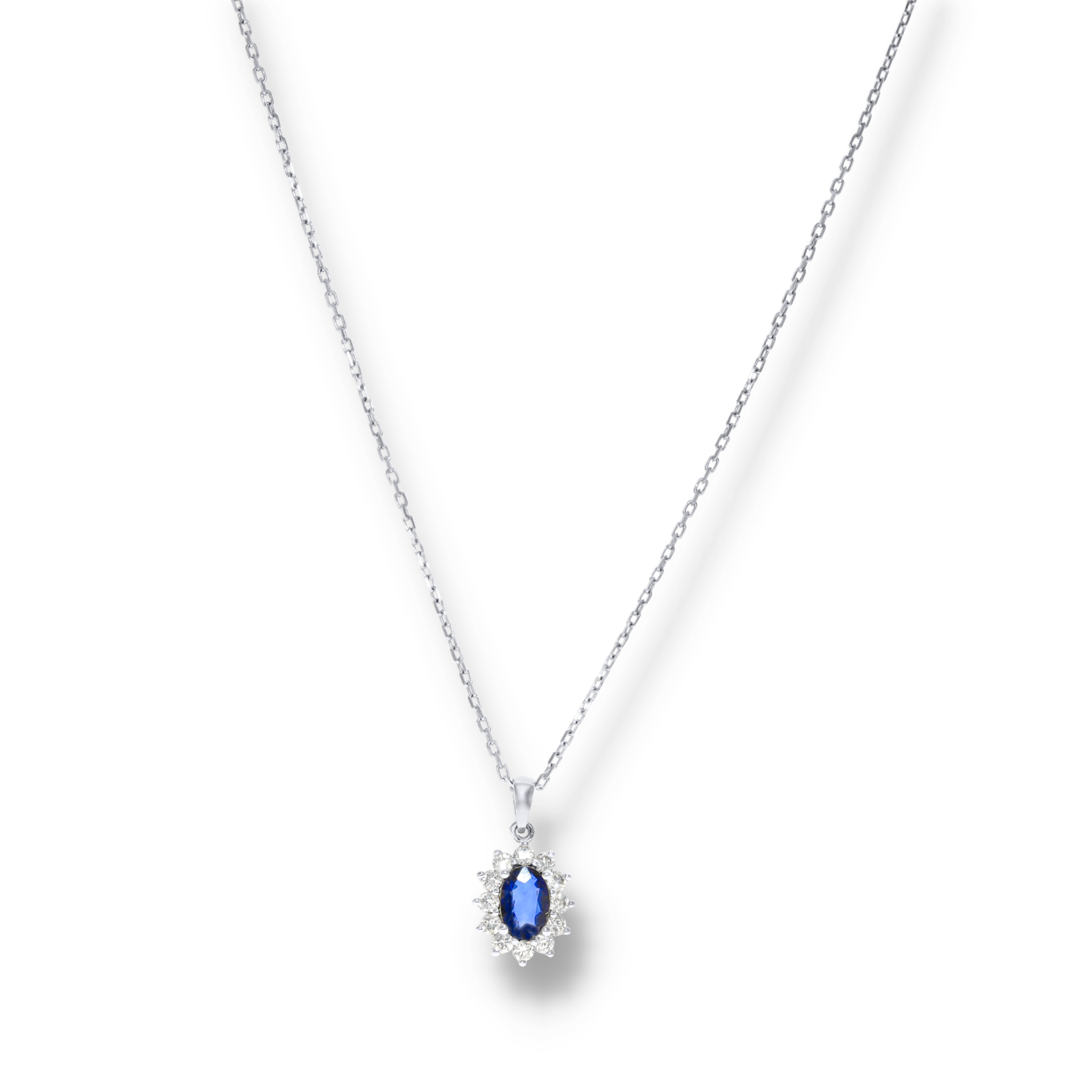 WHITE GOLD HALO NECKLACE