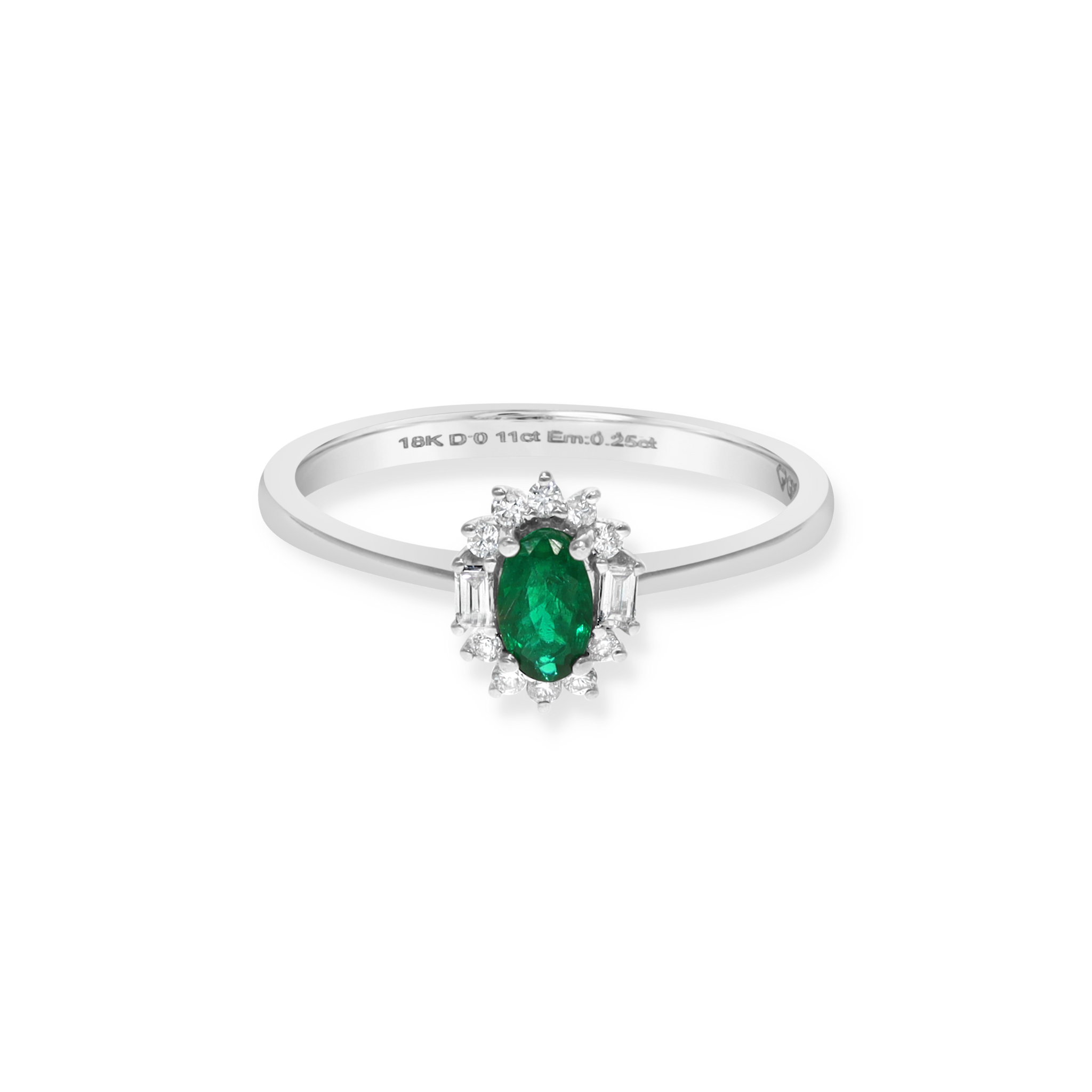WHITE GOLD HALO RING