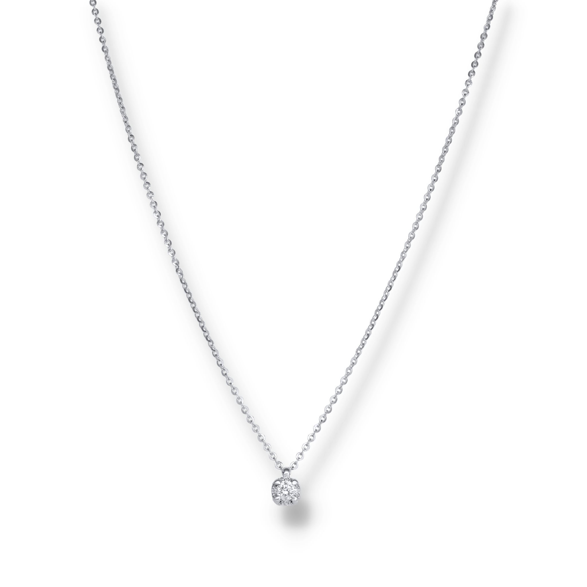 WHITE DIAMOND CLUSTER NECKLACE