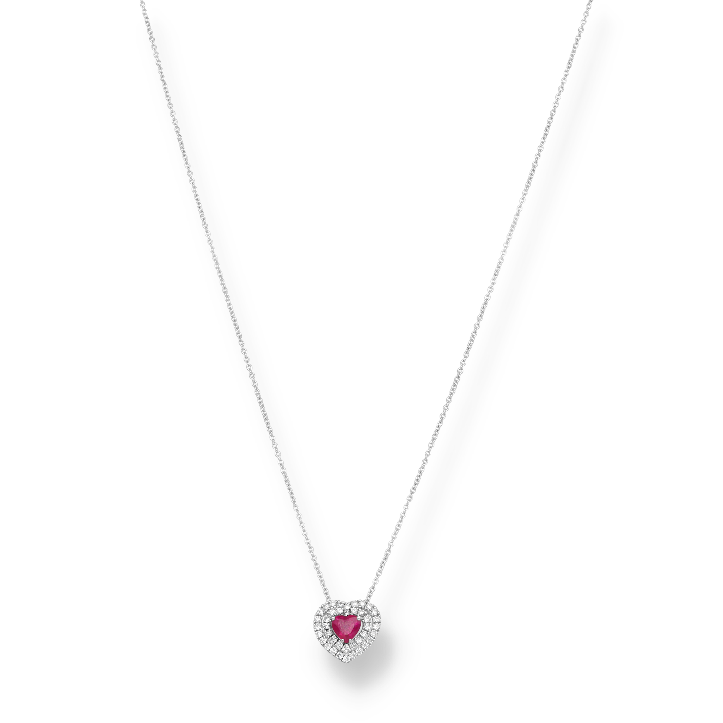 WHITE GOLD HEART NECKLACE