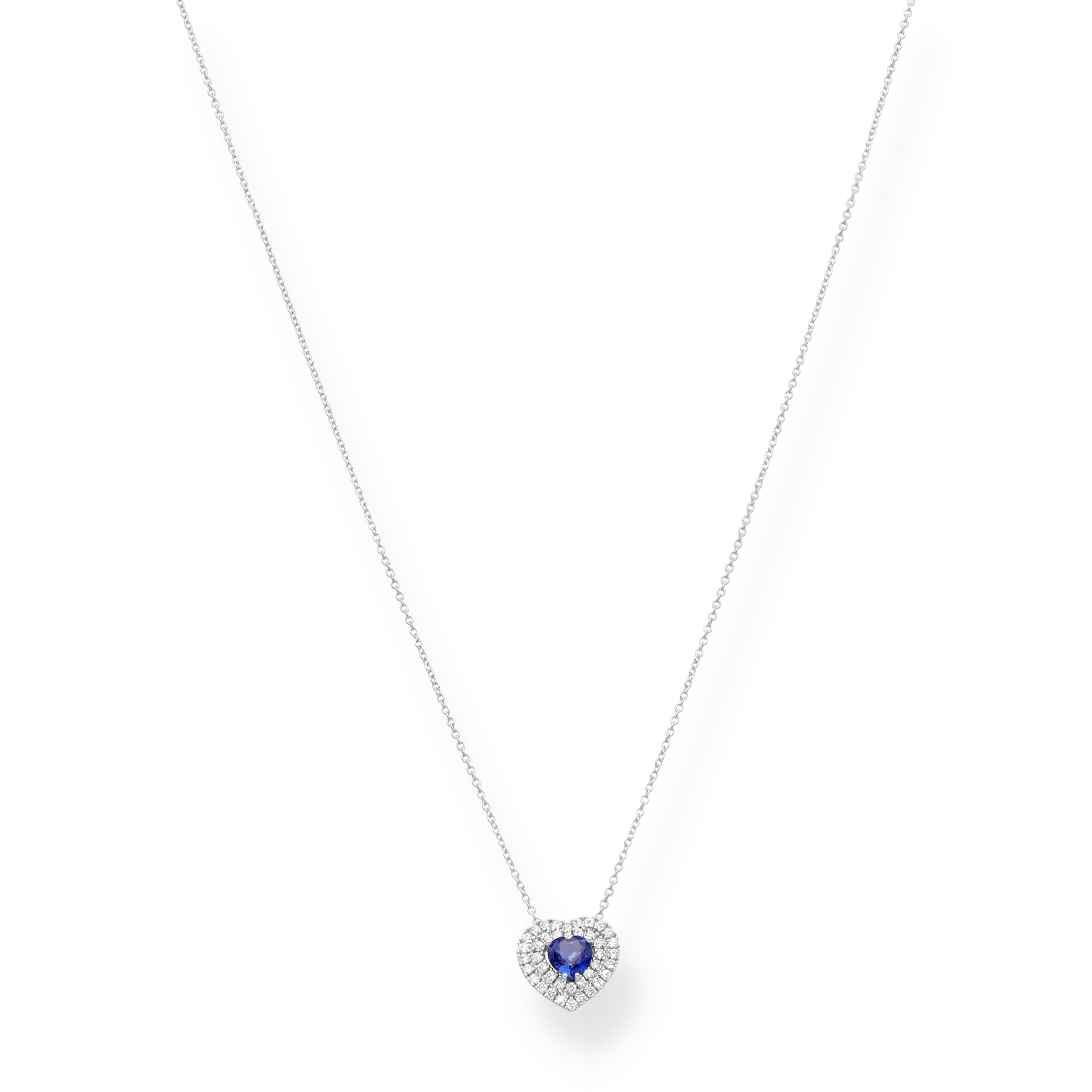 WHITE GOLD HEART NECKLACE