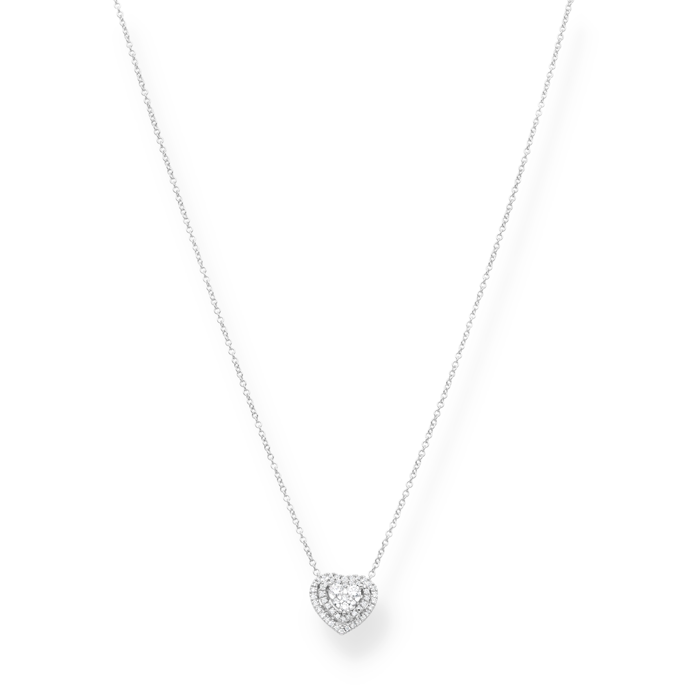 WHITE DIAMOND HEART NECKLACE