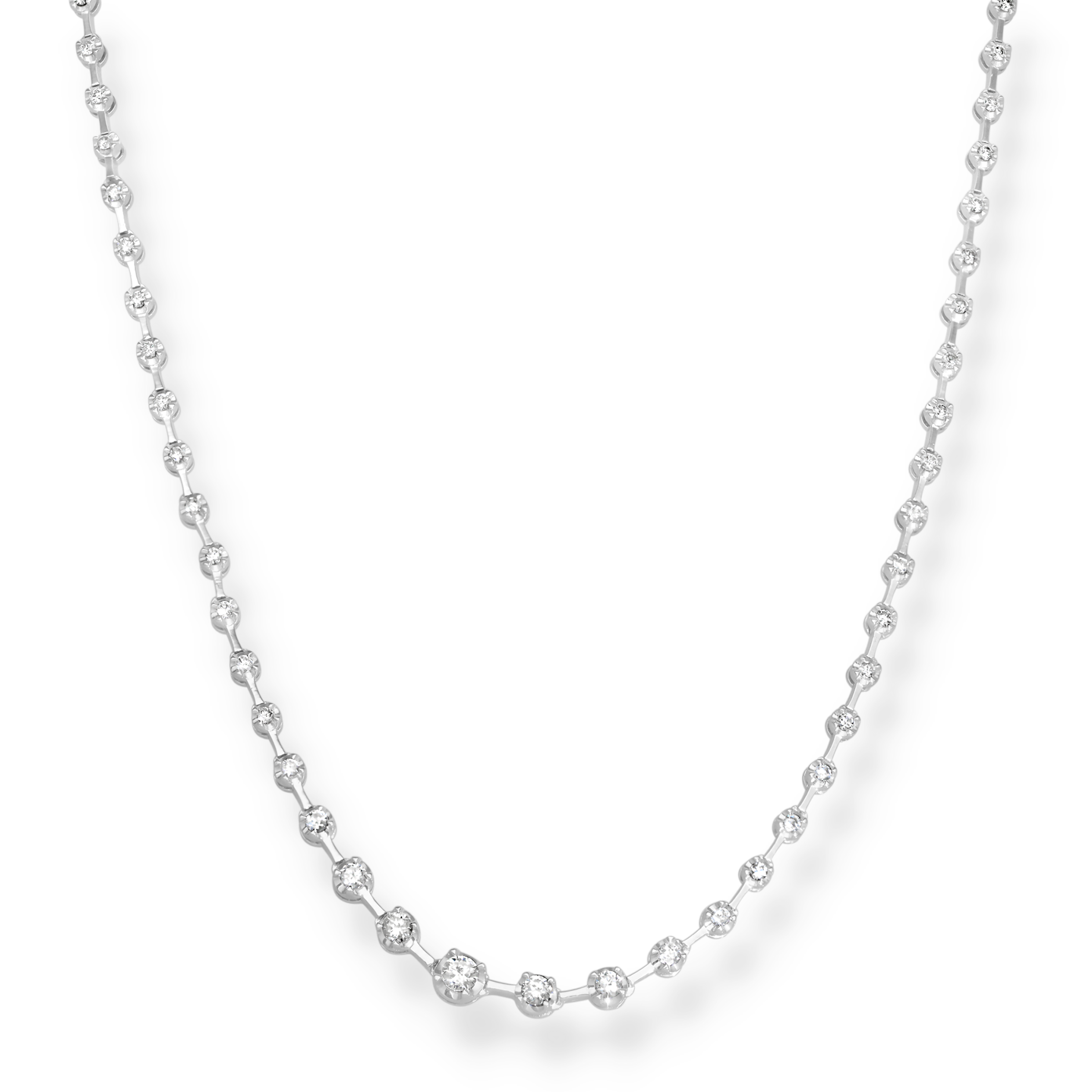 WHITE DIAMOND BEZEL NECKLACE